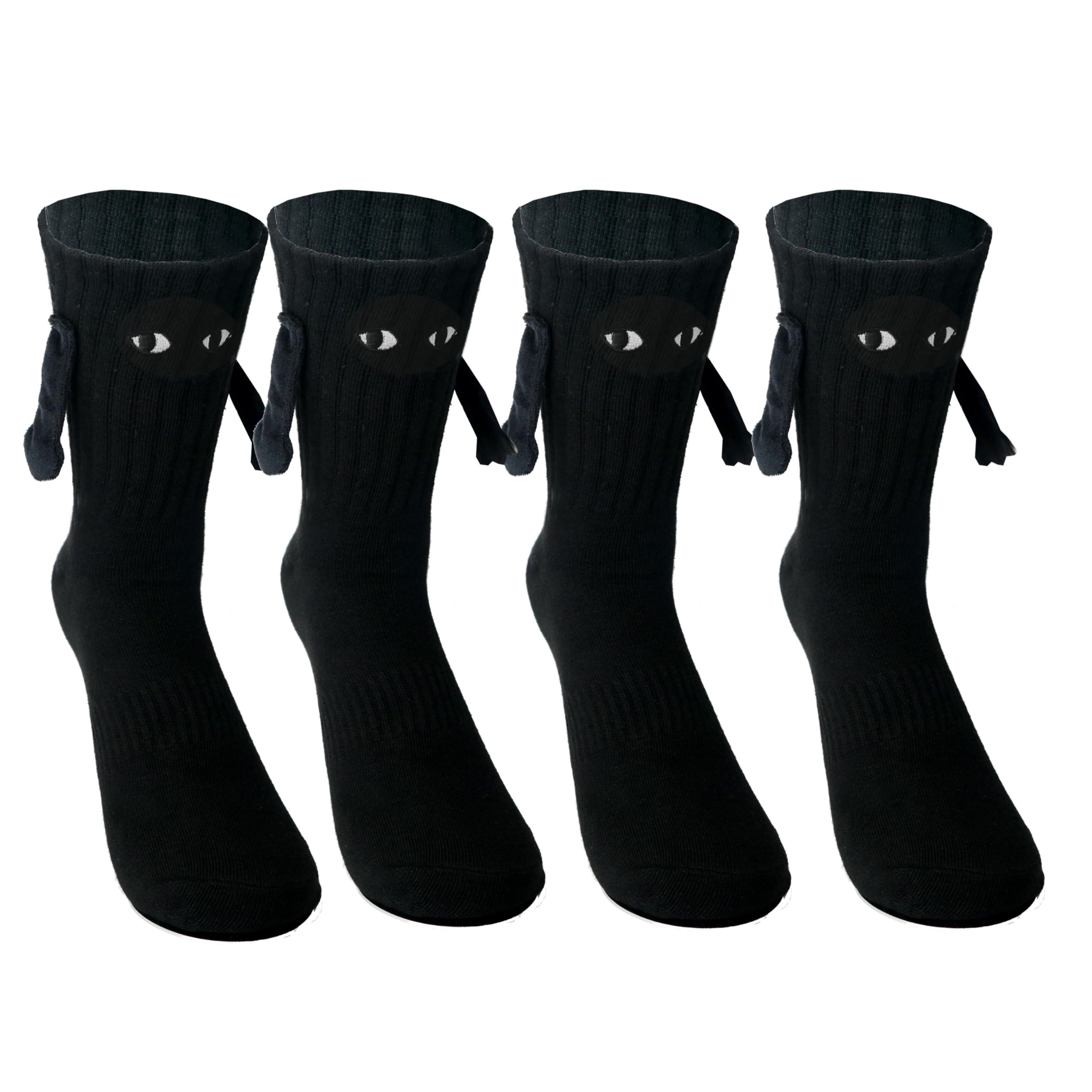 Keauexp Matching Magnetic Hand Holding Socks, Embroidery Eyes Friendship Socks Funny Novelty Gifts for Besties Best Friends