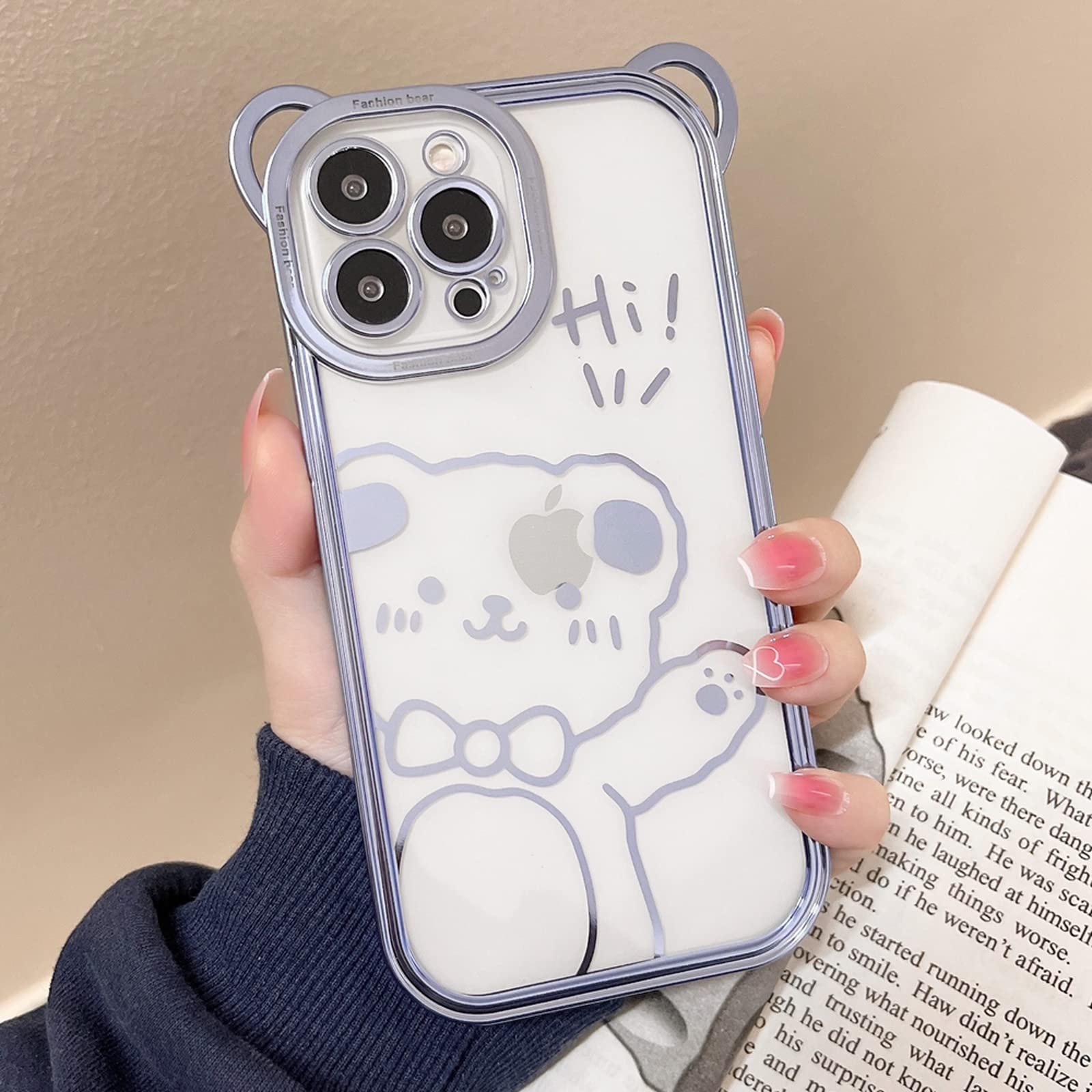 Amazon.co.jp: Qinine かわいいクマ耳電話ケース For iPhone 11 12 13