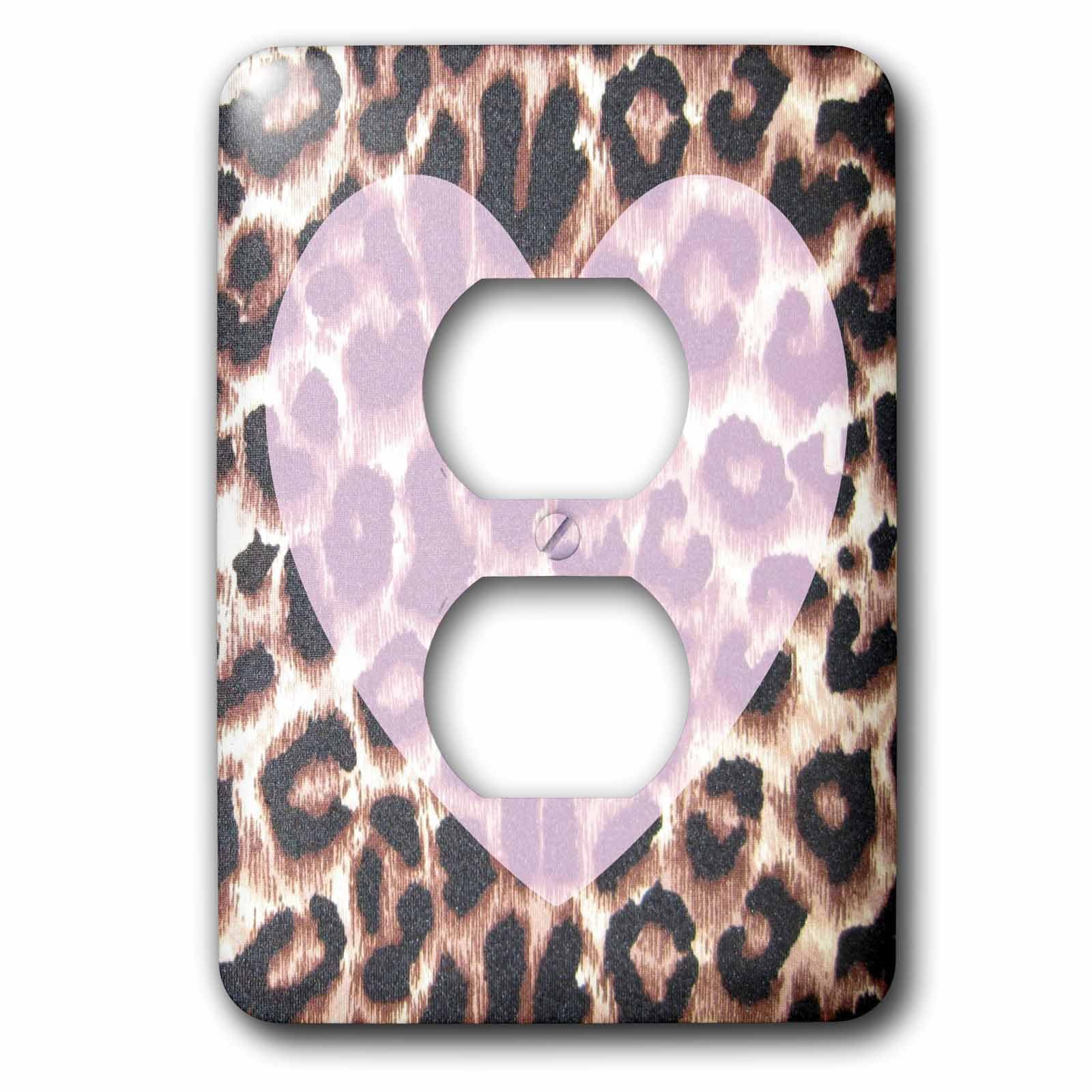 Plaque de prise imprimé cœur rose et animal 3dRose lsp_30875_6 pour personnaliser une chambre