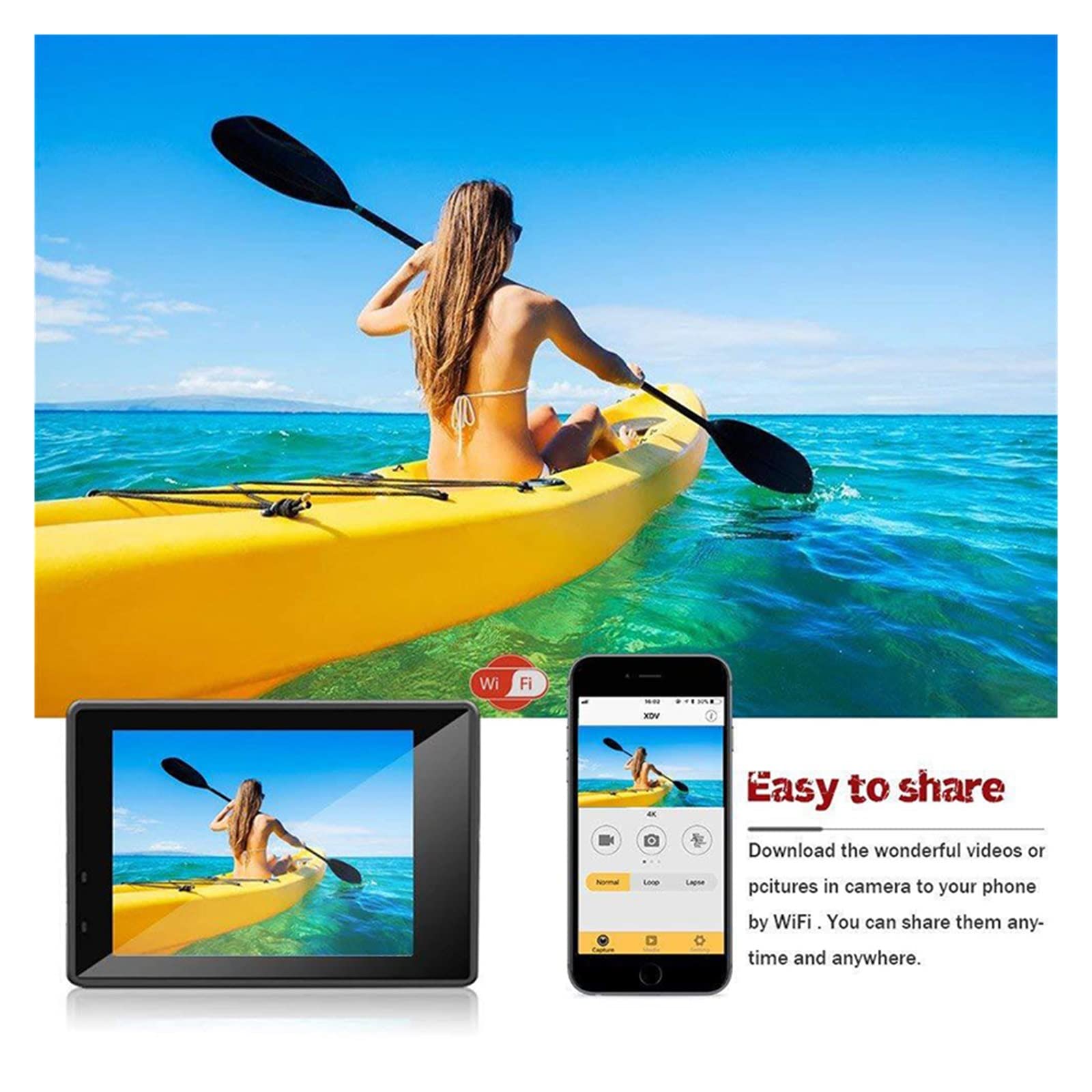 Kamera akcji, Kamera podwodna Ultra HD H9R 12MP 2 cale LCD 30M wodoodporna 170D pilot zdalnego sterowania kask rowerowa kamera wideo Outdoor kamera sportowa Płynna stabilizacja(H9 0ption2,1)