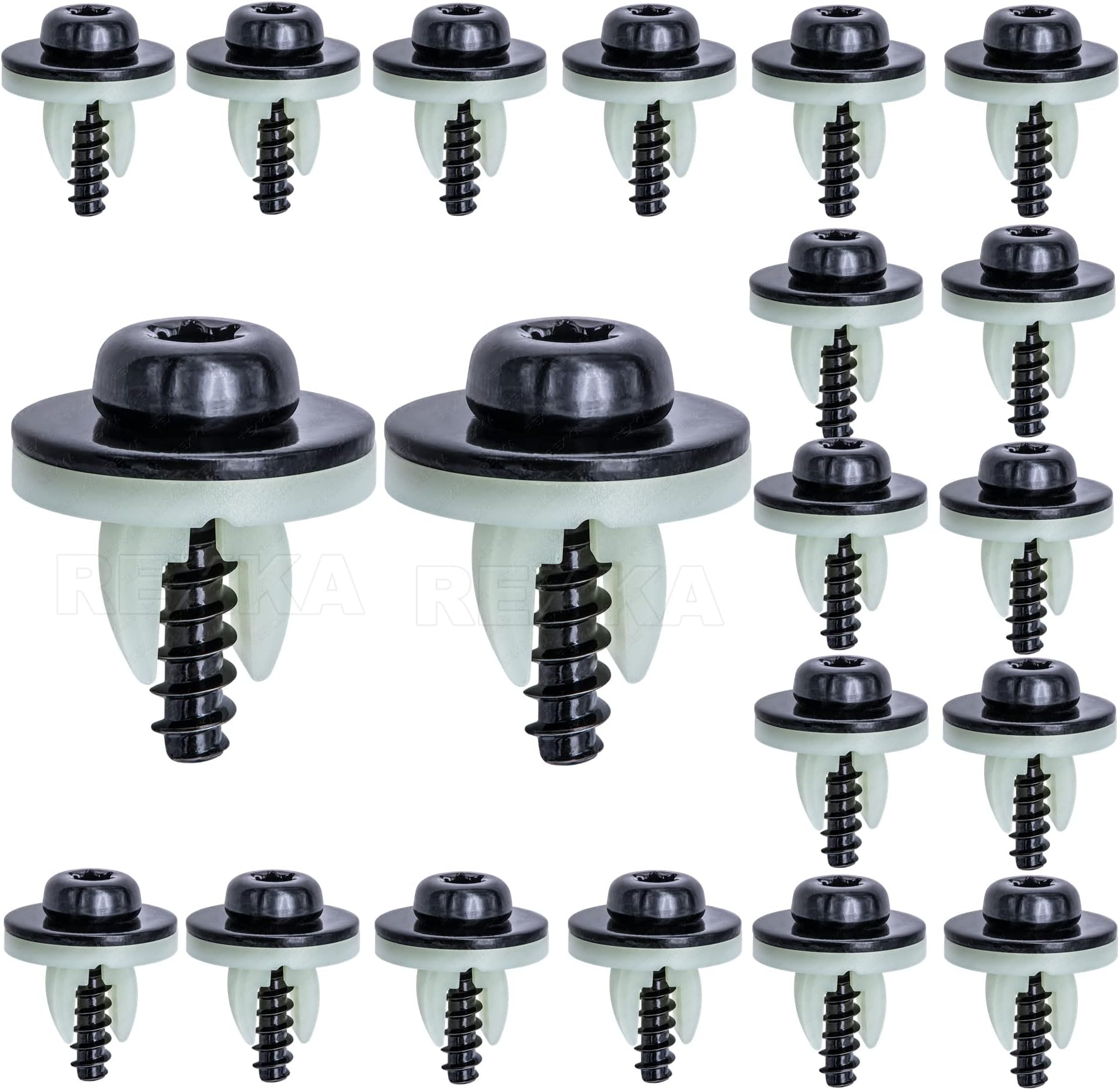 20 Sets Engine Splash Shield Screws for Ford - T30 Torx Head Bolts and Grommets for Undertray Engine Fender Liner Deflector Grille for Ford Escape F-150 Edge Focus Fusion C-Max S-Max Lincoln