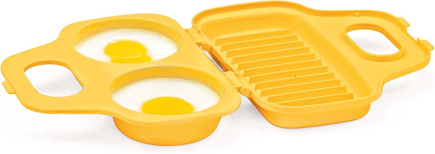 PrepSolutions Microwave Egg Poacher – Yellow, Easy-to-Use for Low-Calorie Breakfasts and Lunches