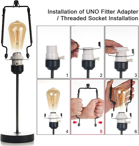 Miniatura 4 de Soporte de arpa de pantalla de lámpara de 7, 8, 9, 10 pulgadas, kit de arpa de lámpara ajustable, se adapta tanto a la barra de lámpara estándar