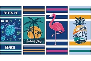 Microfiber Beach Towel 4 Pack - Extra Large Ultra Absorbent Fast Drying...
