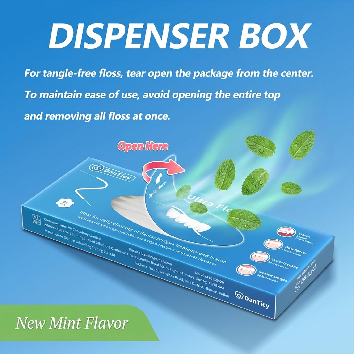 DanTicy 3-in-1 Floss Threader for Braces, Bridges, Mint, 160 Strands image 5