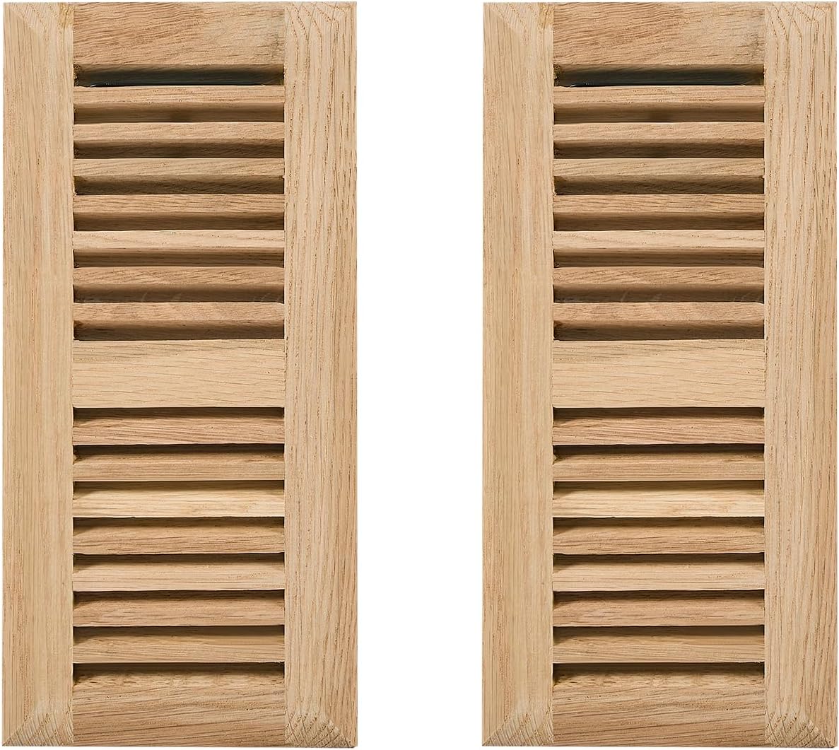 2Pcs Red Oak Hardwood Drop in Floor Register, 4X12 Inch, with Damper, High Output Air Flow, Unfinished