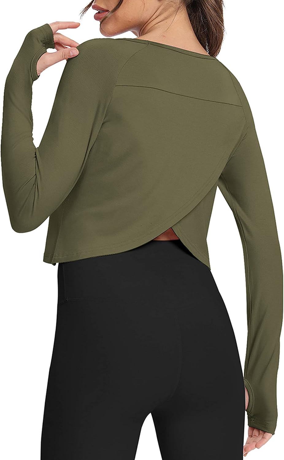 Bestisun Long Sleeve Athletic Workout Shirts Sports Yoga Gym Crop Tops for Women