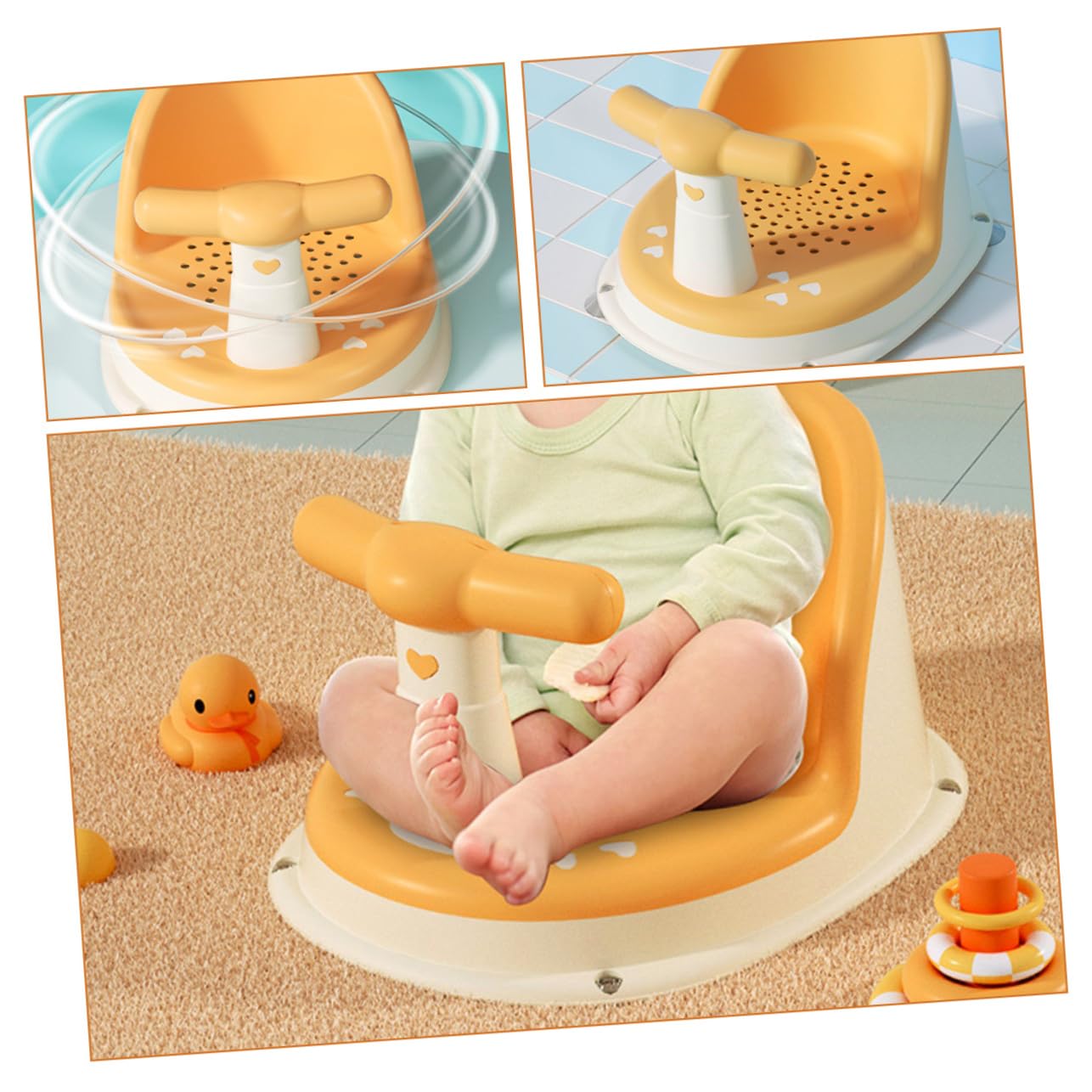 Siège de Bain Garçon Fille Mois Siège de Douche Tout-petit Ans Support de Bain Portable Nourrisson Garçon Fille