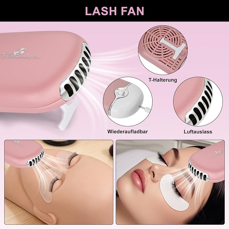 Set de extensii de gene TwoWin pentru începători, all-in-one, cu manechin și ventilator cu uscare USB