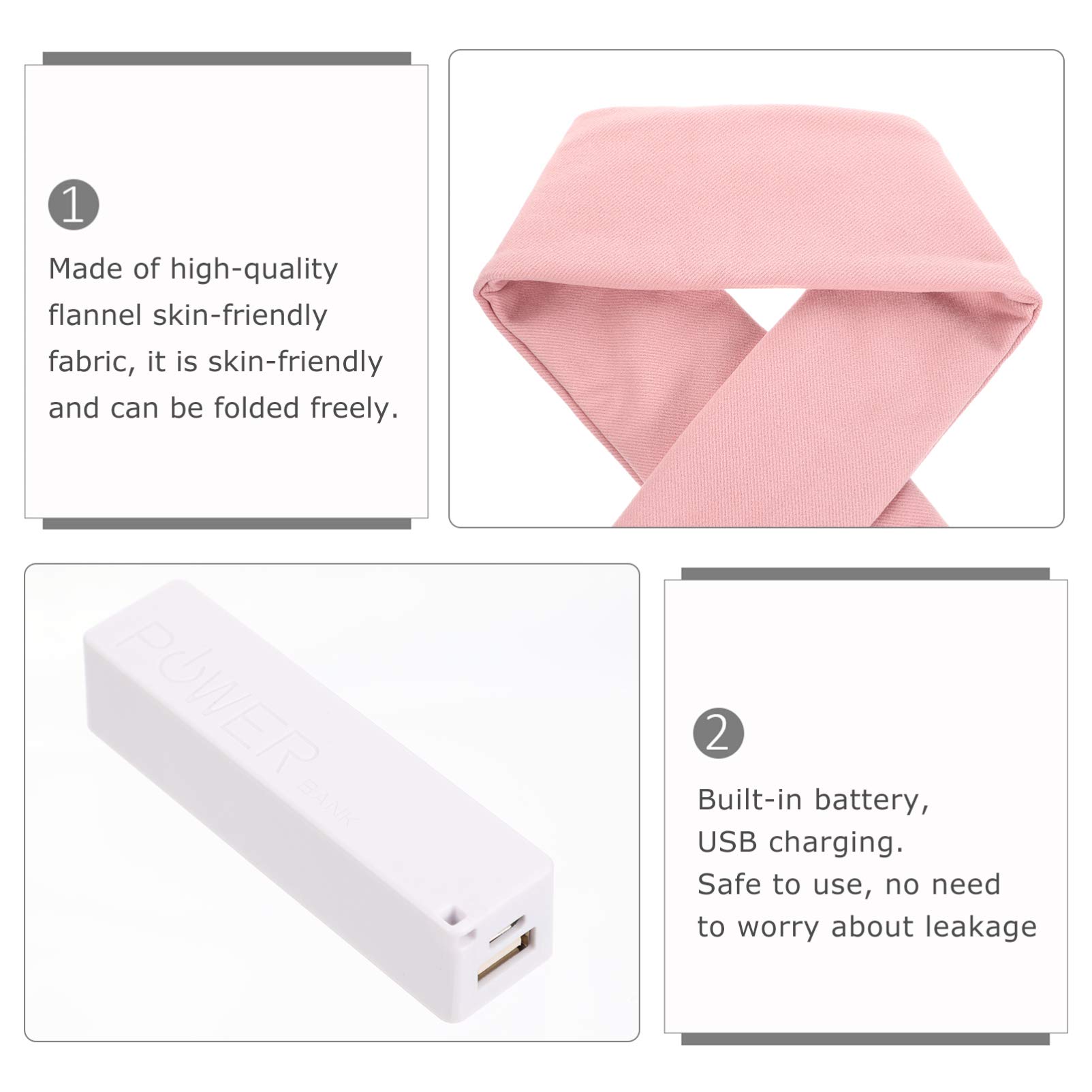 VICASKY Sciarpa Riscaldante USB Rosa Sciarpa Invernale da Tenere Calda Sciarpa Scaldacollo per Clima Freddo Scaldacollo per Uomo Donna