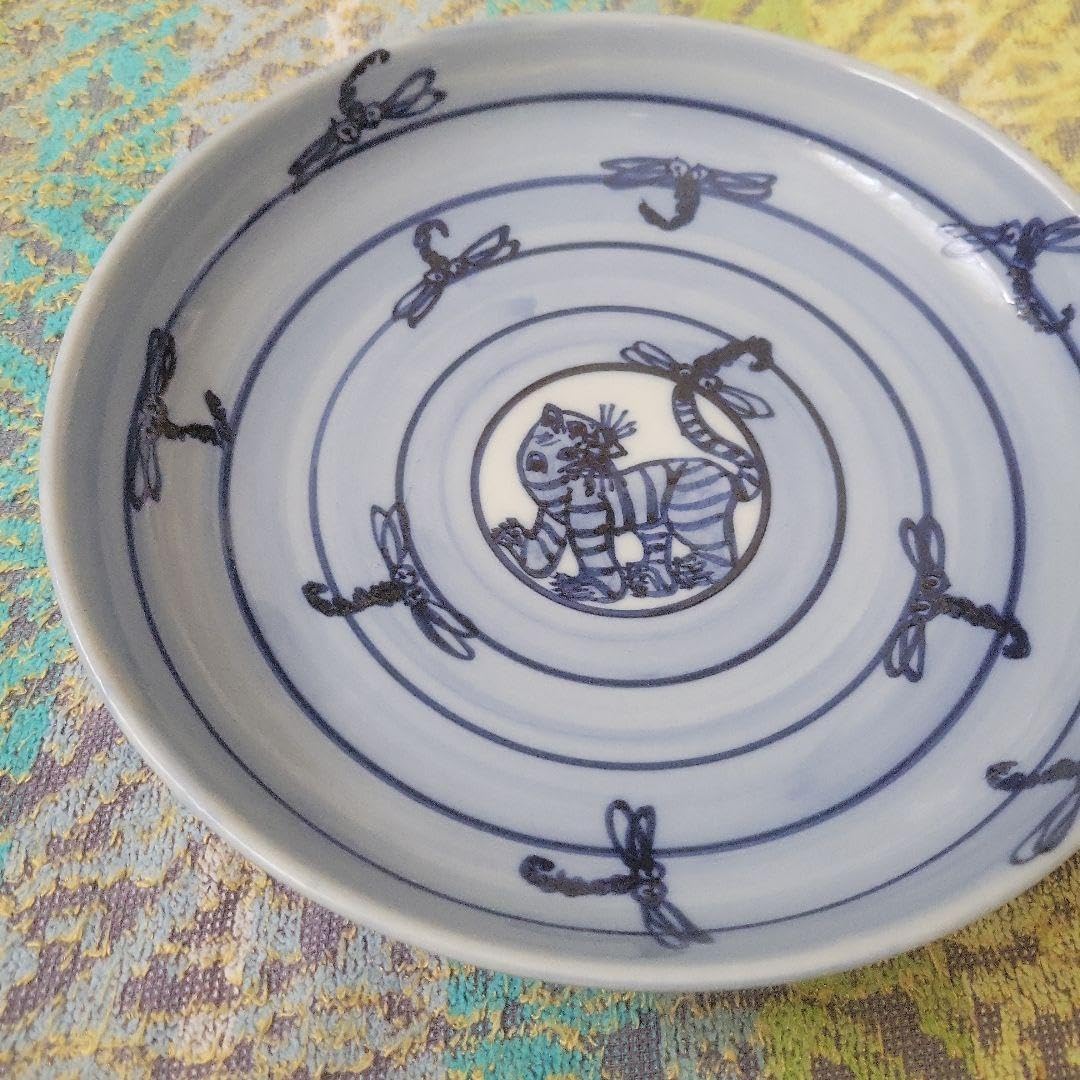 パスタ皿 虎 とんぼ カズコロッシュ ブルー&ホワイト 新品 未使用