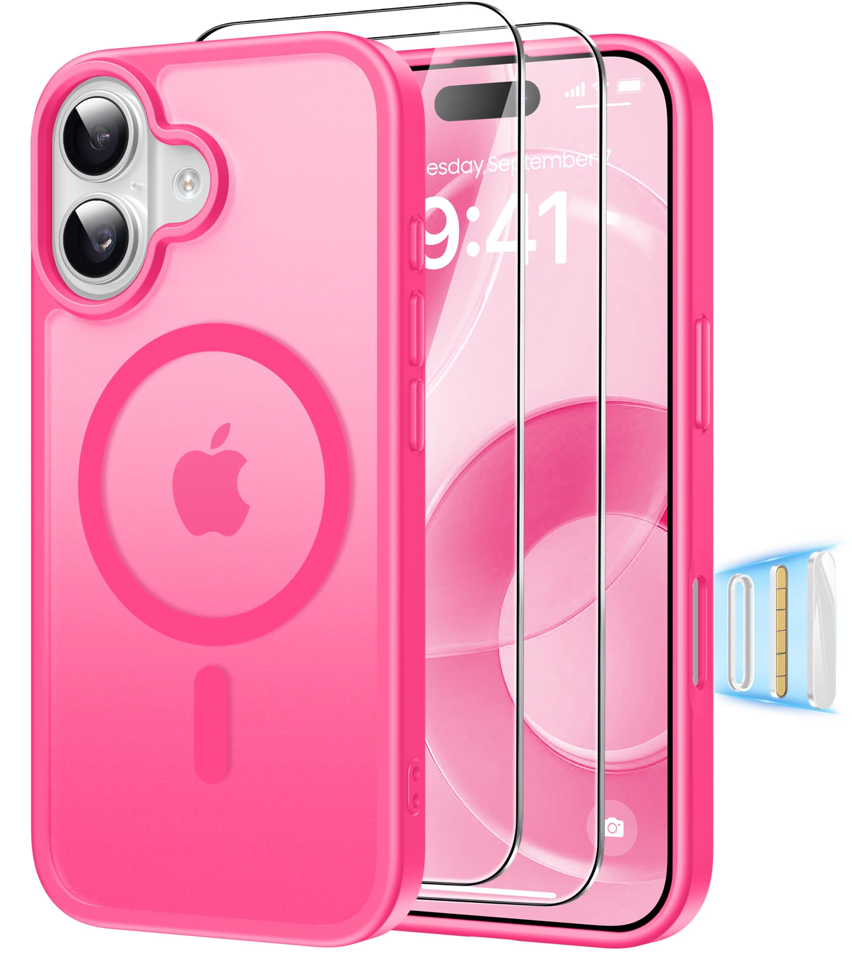 Magnética Funda para iPhone 17 Pro Compatible MagSafe con 2 Cristal Templado, Control de Cámara, Protección Carcasa Antigolpes Anti-Amarillo Tapa Case iPhone 17 Pro, Transparente — view 26