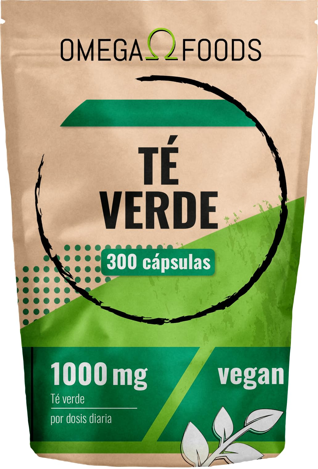 Cápsulas de té verde – 300 cápsulas de extracto de té verde altamente dosificado – 1 000 mg por dosis diaria – Extracto de téverde