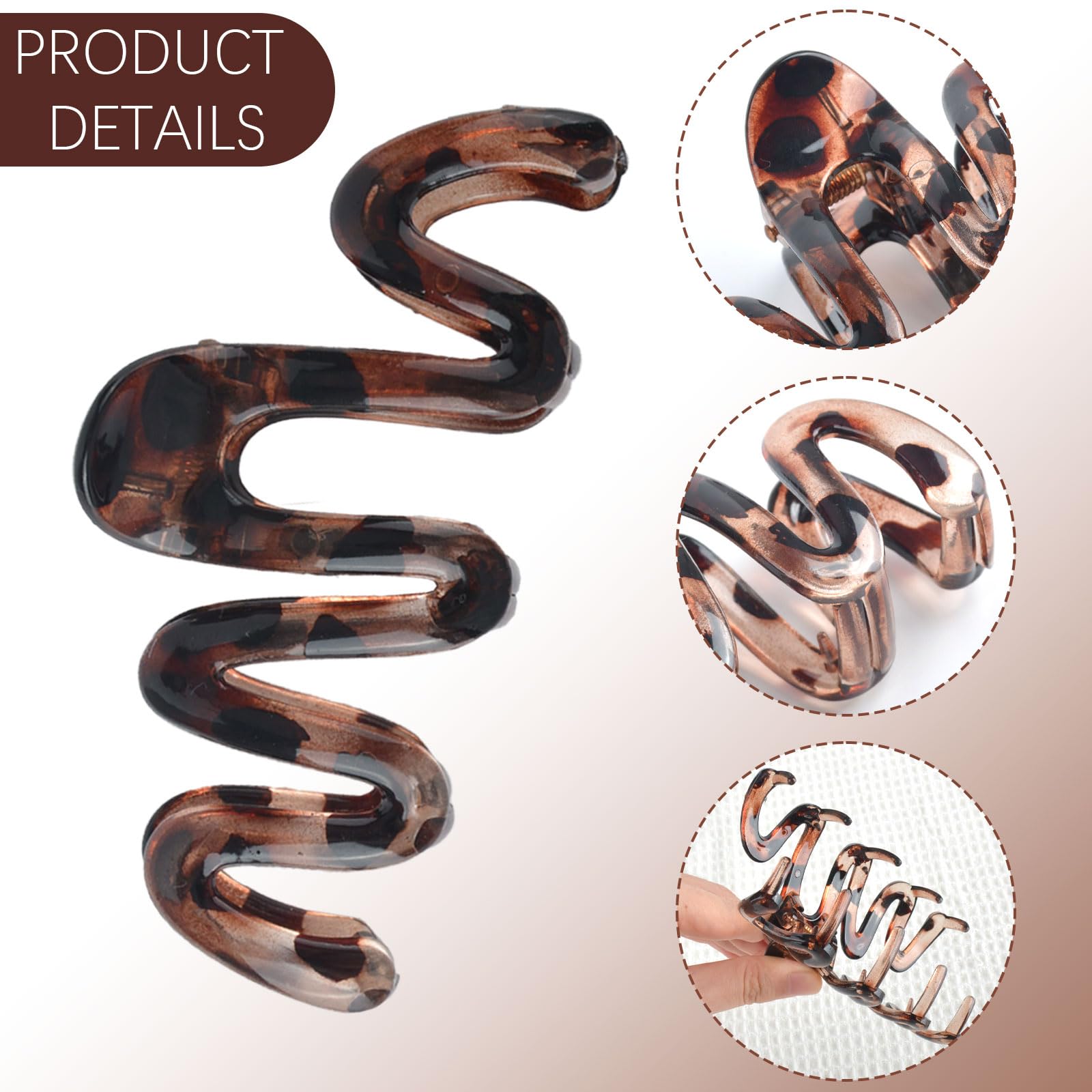 MUNSKT 3 Pcs Wave Hair Claw Clips, Jelly Shark Claw Clips, No Slip, Strong Hold - Image 3