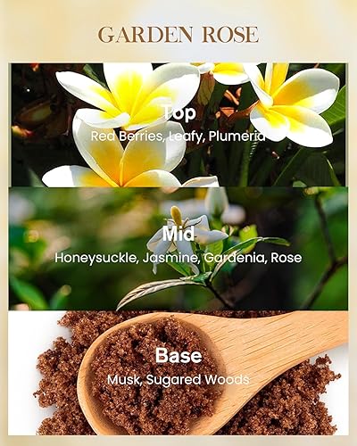 Miniatura 2 de M&SENSE Vela Perfumada Garden Rose de 35 onzas, tiempo de combustión de 150 horas, de larga duración, vela de aromaterapia natural de 3 mechas