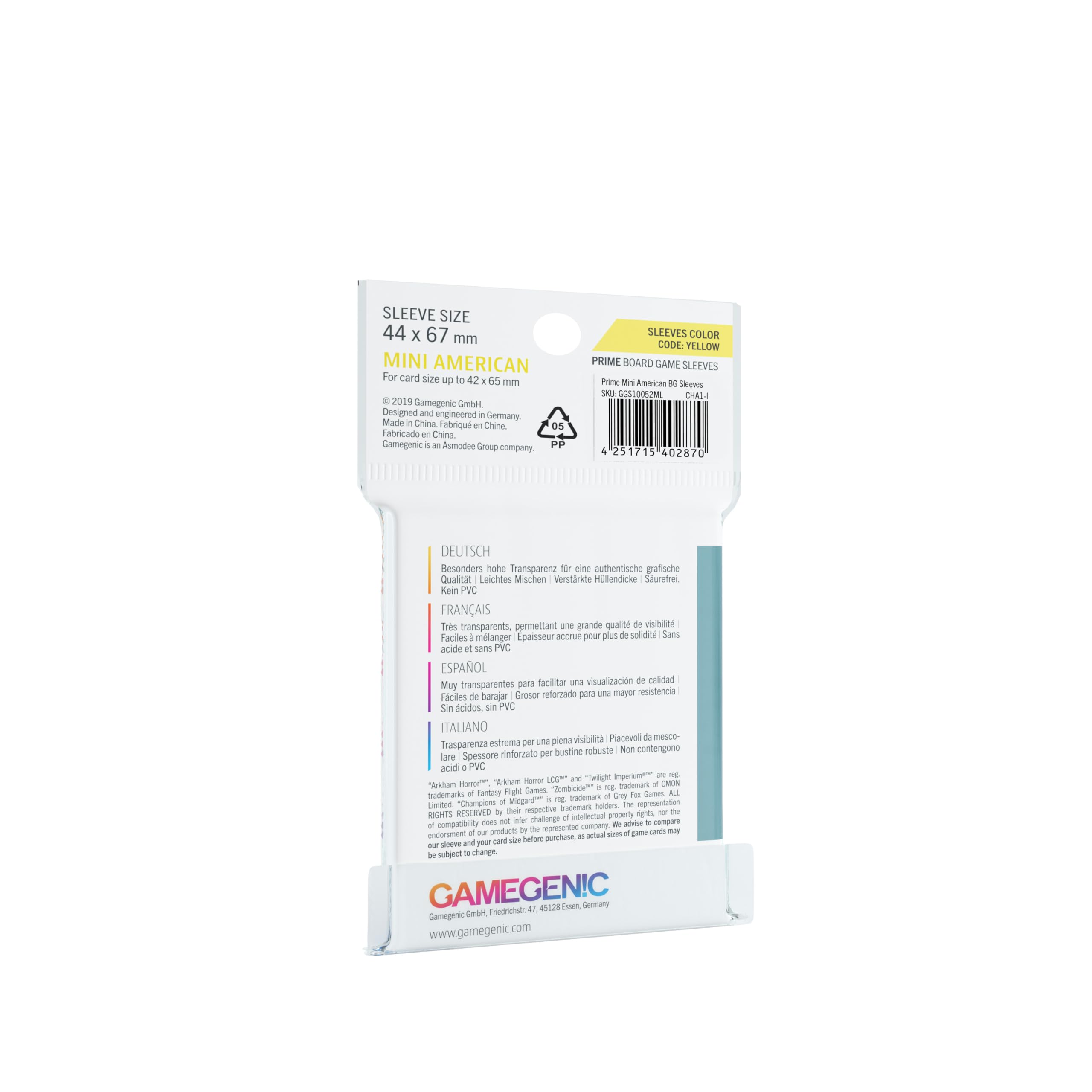 Gamegenic Card Sleeves – Prime Mini American-Sized 50CT – Smooth & Tough Card  Sleeves – Card Size up