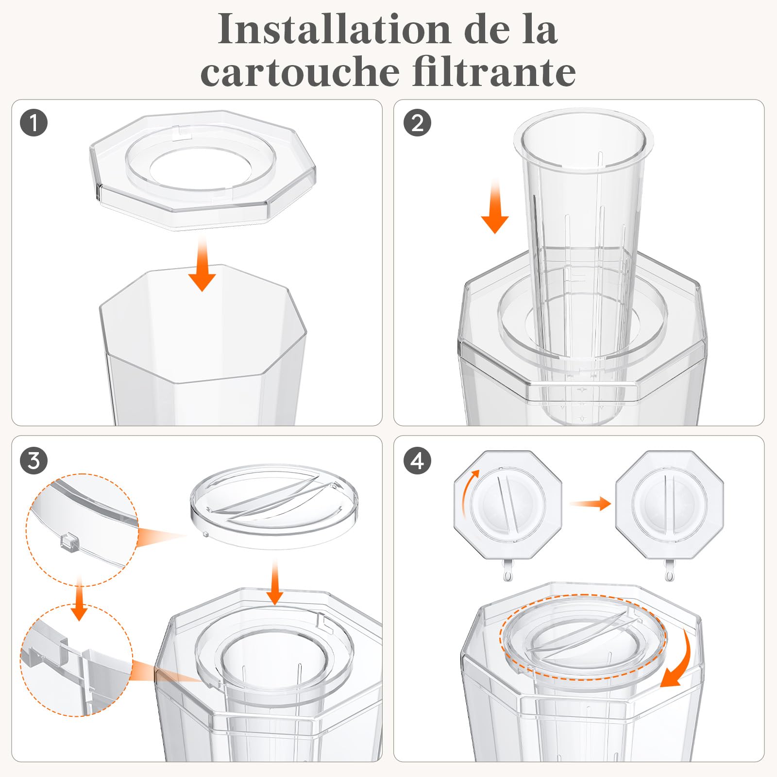 Lifewit 4L Distributeur de Boisson avec Robinet, Jarre Cocktail Avec Filtre en Plastique, Lot de 2 (en 1 Paquet) Fontaine Cocktail Glacées pour Jus, Limonade, Soda et Thé