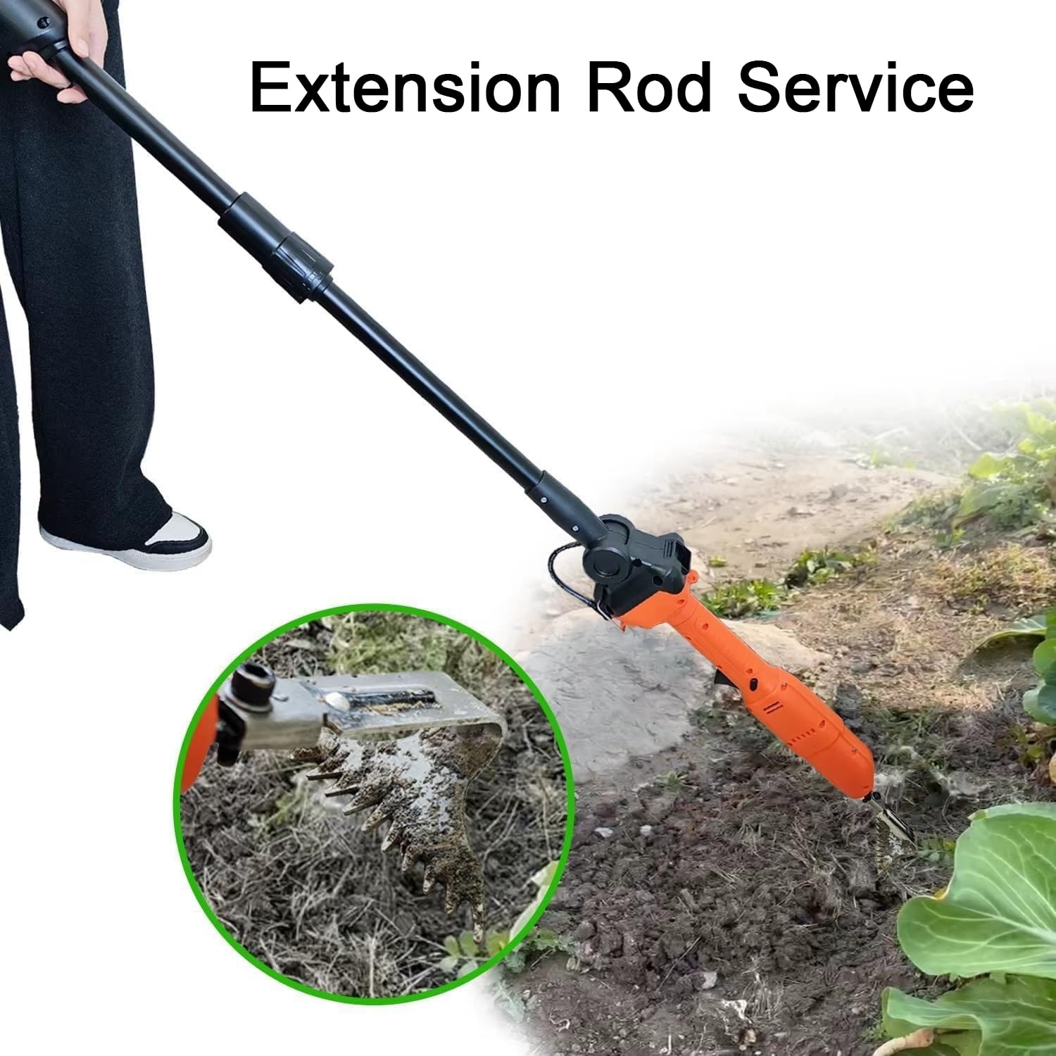 Zappatrice,Sarchiatrice Elettrica Con Batteria Al Litio Ricaricabile E Asta Telescopica,Attrezzo Da Giardino Per La Coltivazione,Zappa Elettrica Per Scavare A Mano,Per Allentare Il Terreno E Diserbo