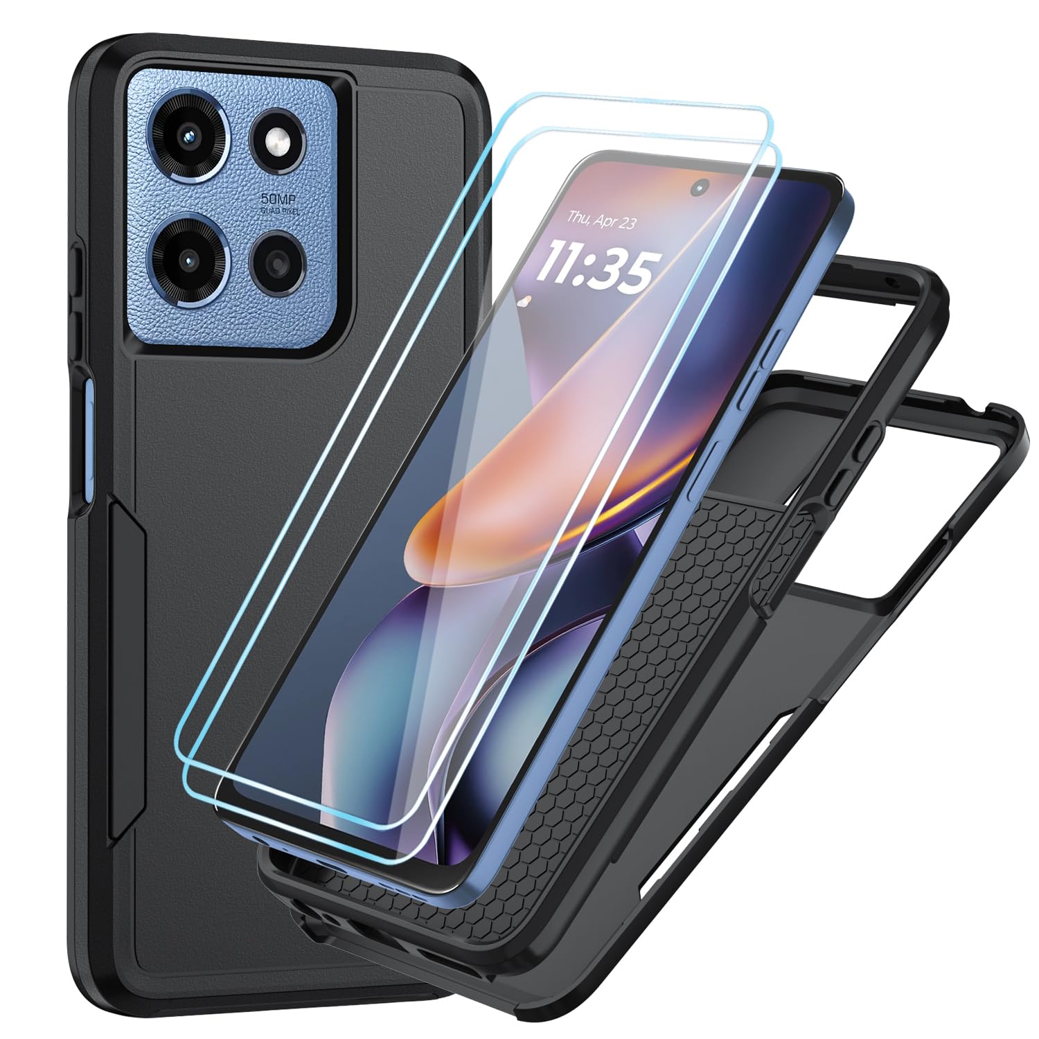 for Motorola Moto-G-2025 Moto-G-2026 Moto-G-Play-2026 Case with HD Screen Protector Heavy Duty Drop Protection Cell Phone Cover for