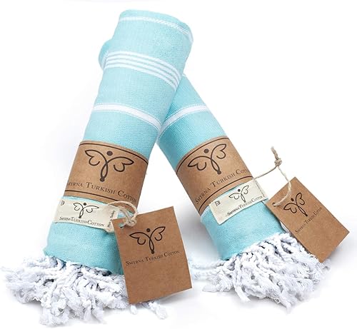 Miniatura 1 de Smyrna - Juego de 2 toallas de mano turcas originales, serie clásica, 100% algodón, 16 x 40 pulgadas, toalla decorativa de baño para manos, cara,