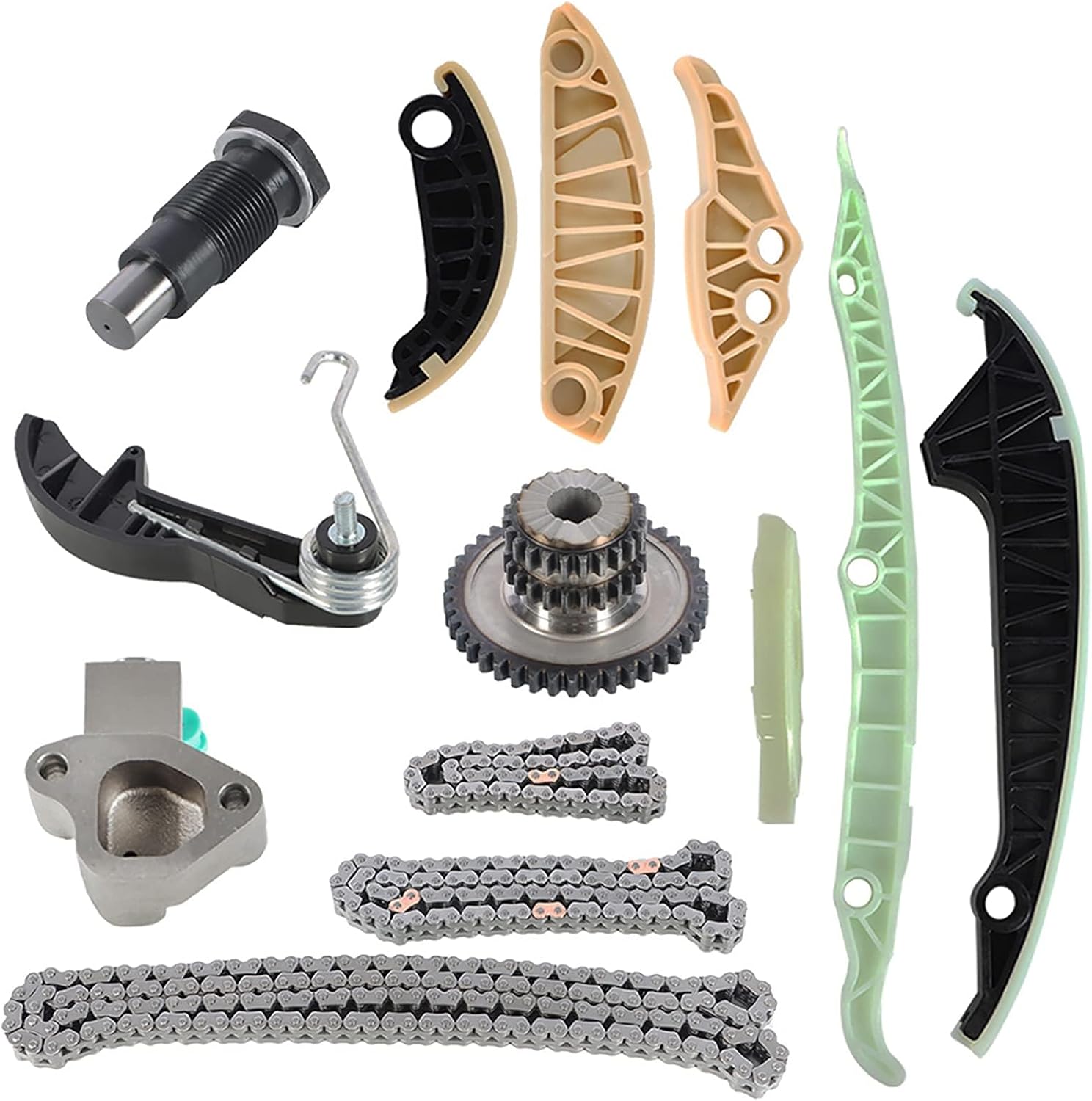 labwork 13Pcs Timing Chain Kit - Tensioner Guide Rail - Oil Pump Chain Replacement for A3 8p1 1.8 Tfsi Replacement for Seat 5p1 1.8 Tfsi 06H-109-467-N