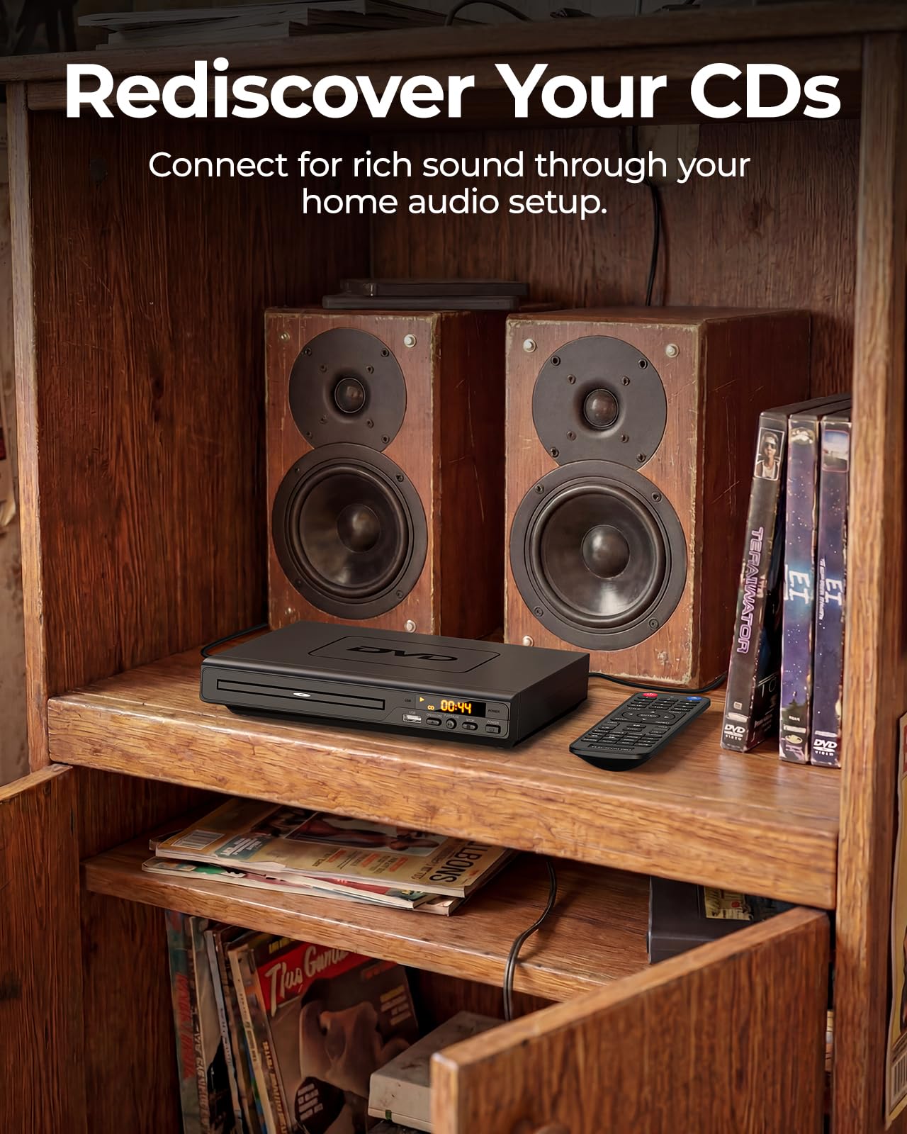 Reproductor de DVD para televisión con HDMI, para Smart TV, Reproductor de DVD USB