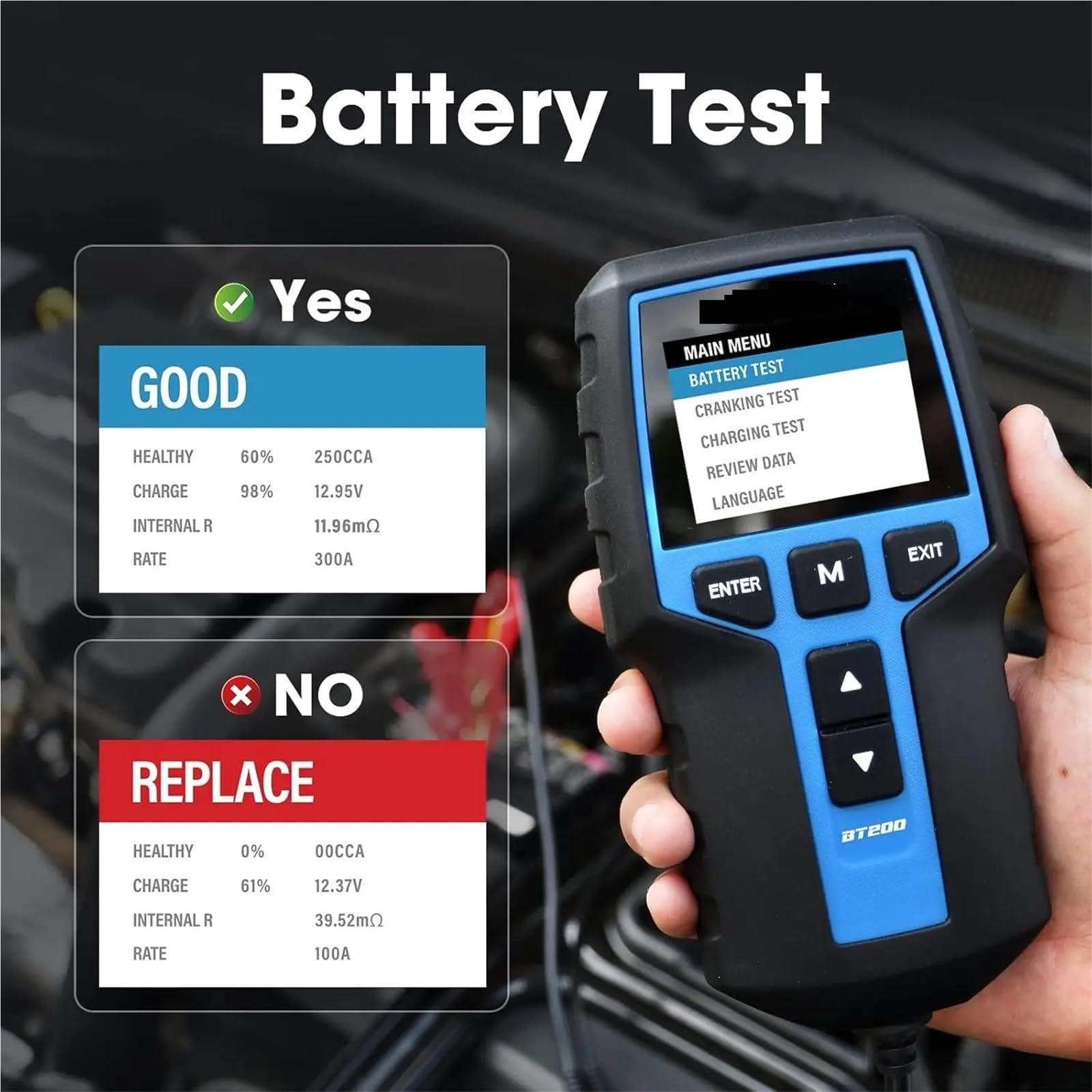 Batterietester, Batterietester Lade Ankurbeln Test-Tools for Auto 24V/12V Automotive Diagnostic Batterie Monitor 100-2000CCA