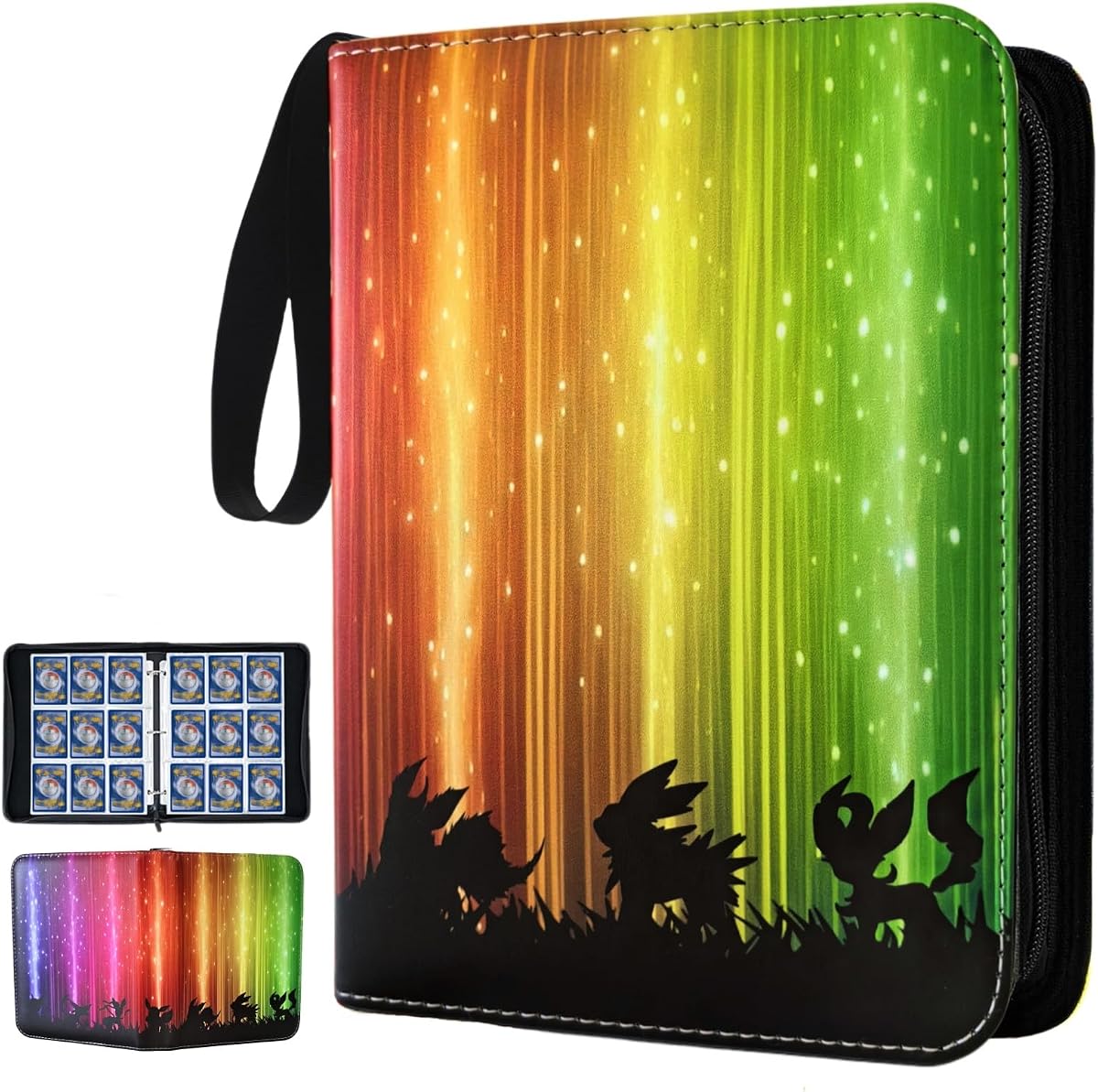 Trading Card Binder 9-Pocket, 900 Pockets Collectible Card Album | Card Collection Holder Folder with Zipper and 50 Double-Sided Removable Sleeves,Compatible with TCG MTG Game Cards