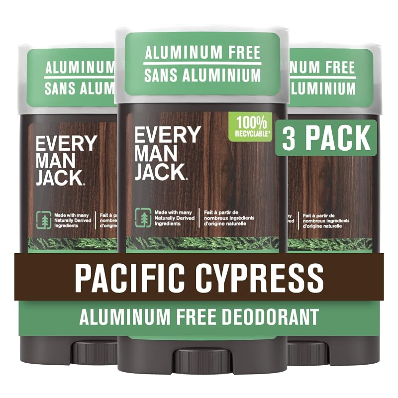 Desodorante Every Man Jack sem alumínio Pacific Cypress, pacote com 3