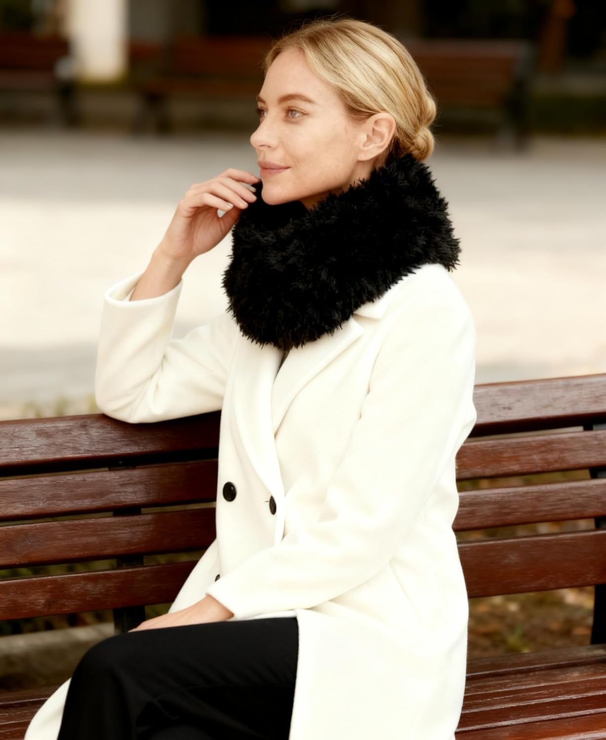 Lina & Lily Shaggy Faux Poodle Fur Women's Fall Winter Infinity Scarf Neck Warmer - Image 7