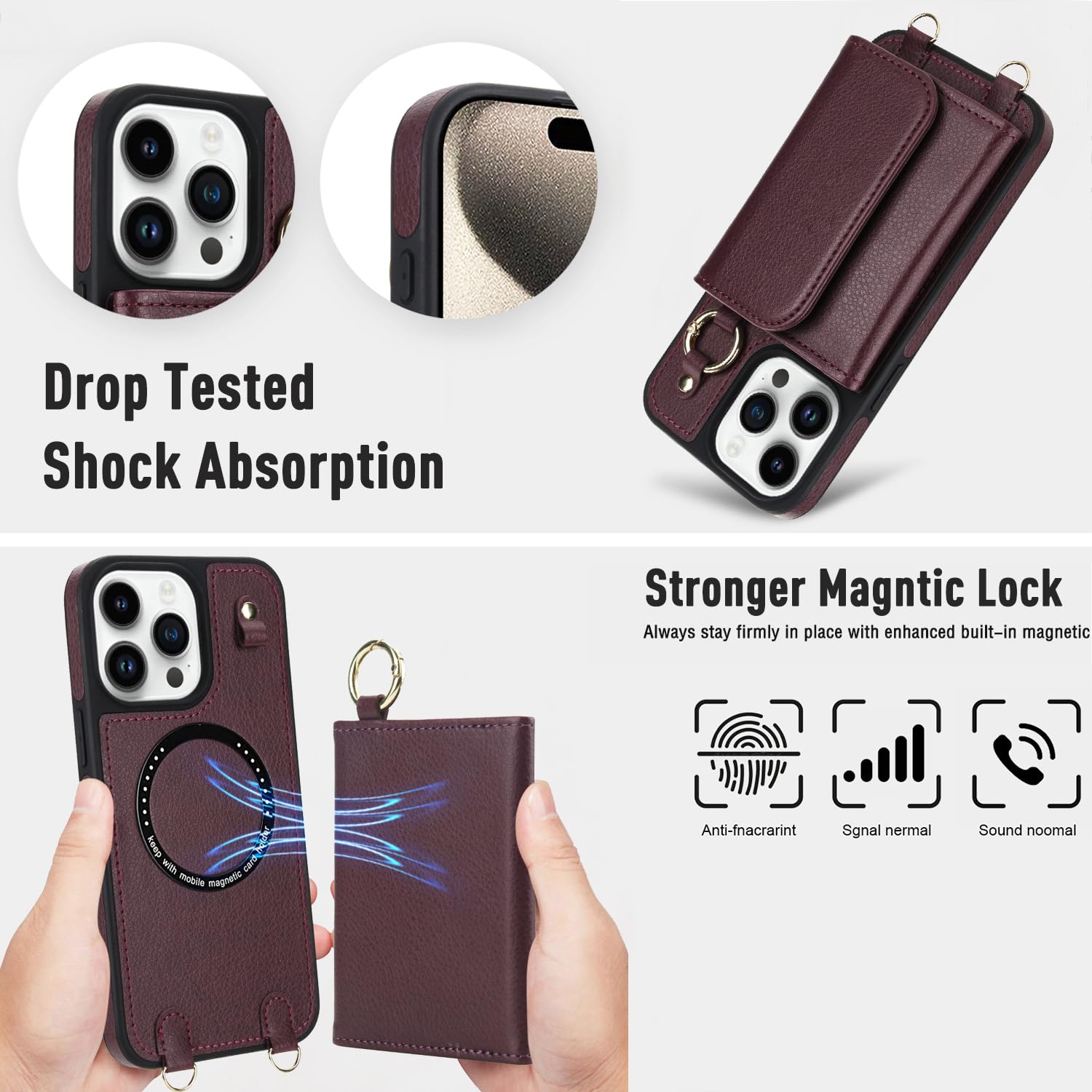 iPhoneアクセサリー Iphone 15 case Amazon.com: Phone Case for iPhone 15 Pro 6.1 inch Wallet Magnetic