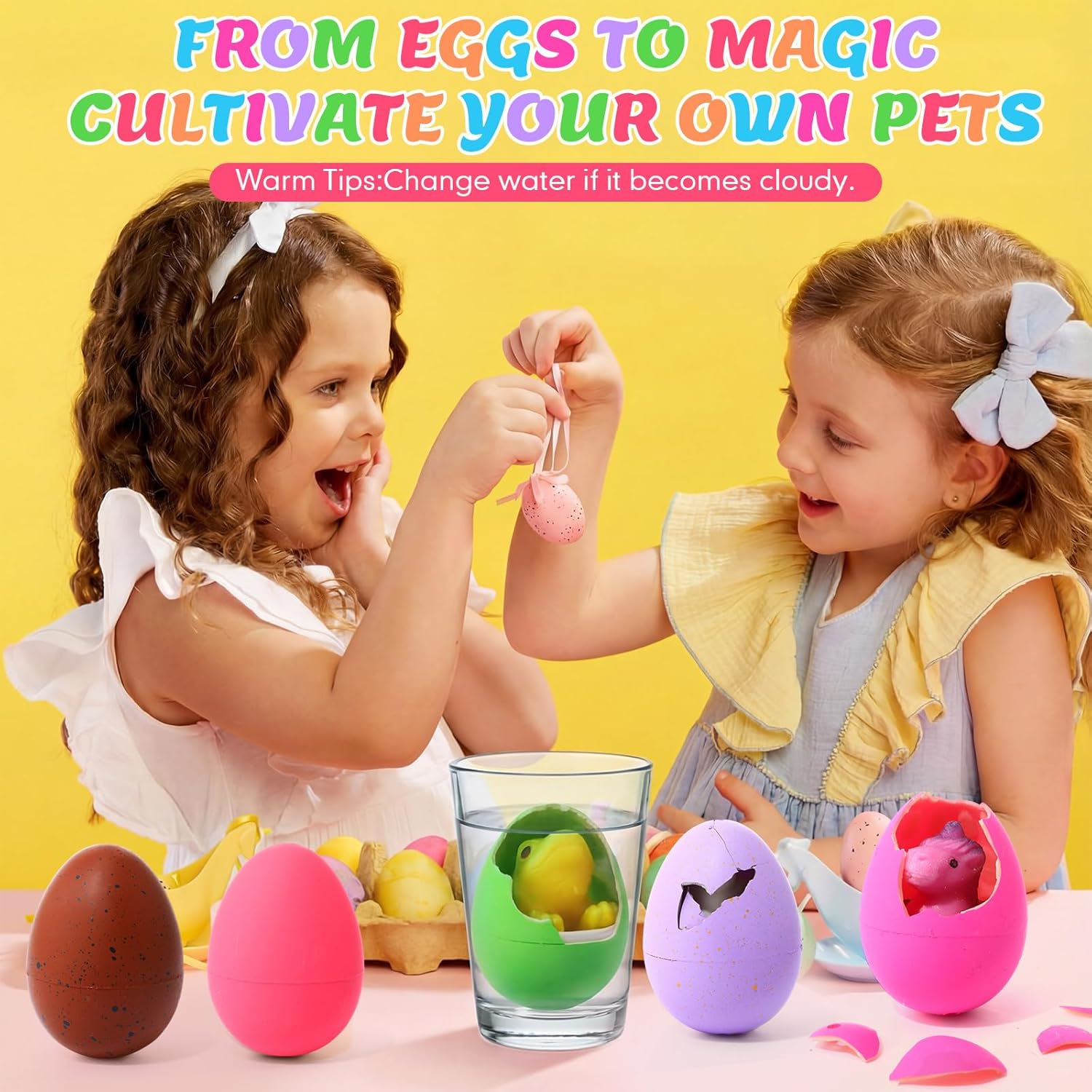 8 Pcs Easter Hatching Toys for Kids Party Favors Grow in Water Animal Eggs for Easter Basket Stuffers Classroom Rewards Birthday Gifts Girl Boy Grow in Water Supplies
