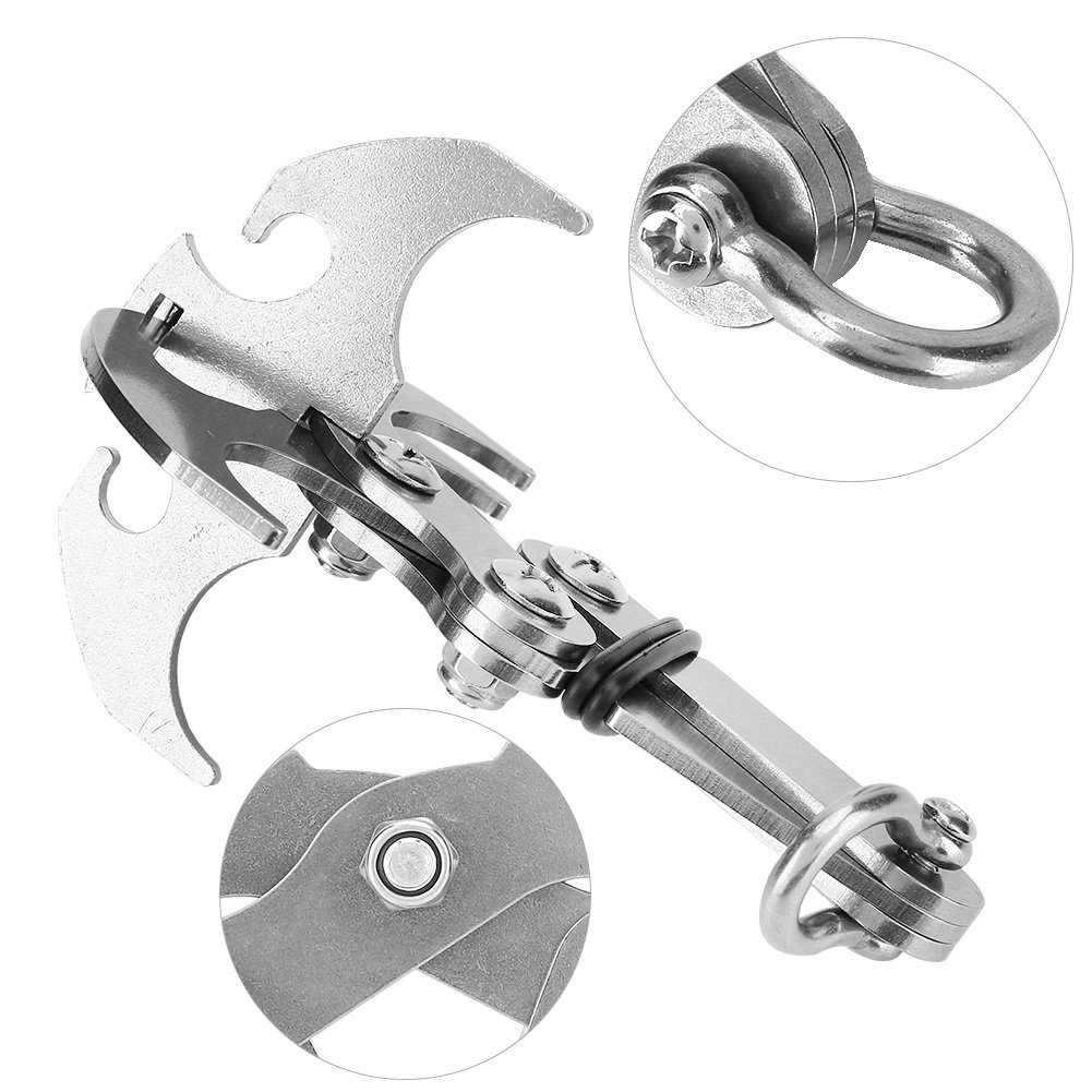 VGEBY Schwerkraft Greifen Haken, Mehrzweck Edelstahl Faltbarer Greifer Kletterhaken fr Outdoor Klettern Abenteurer