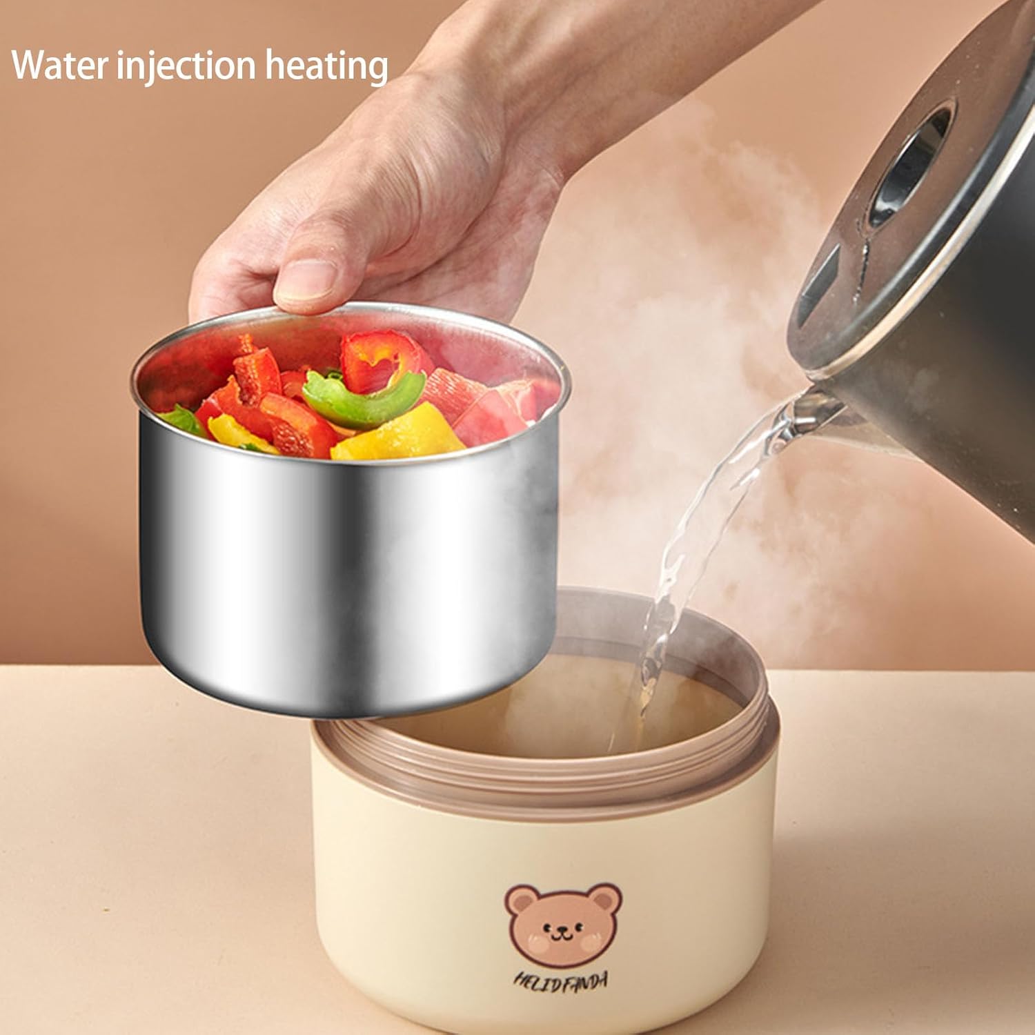 実用的なステンレススチール断熱ランチボックス。安定した保温性と鮮度を保つ二重層設計。