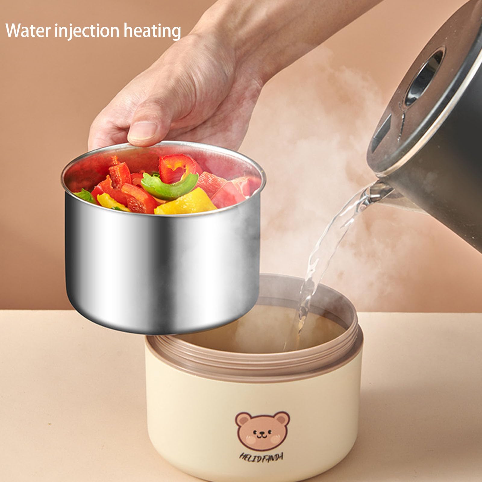 Práctica fiambrera aislada de acero inoxidable con diseño de doble capa para mantener el calor estable y fresco comida de viaje