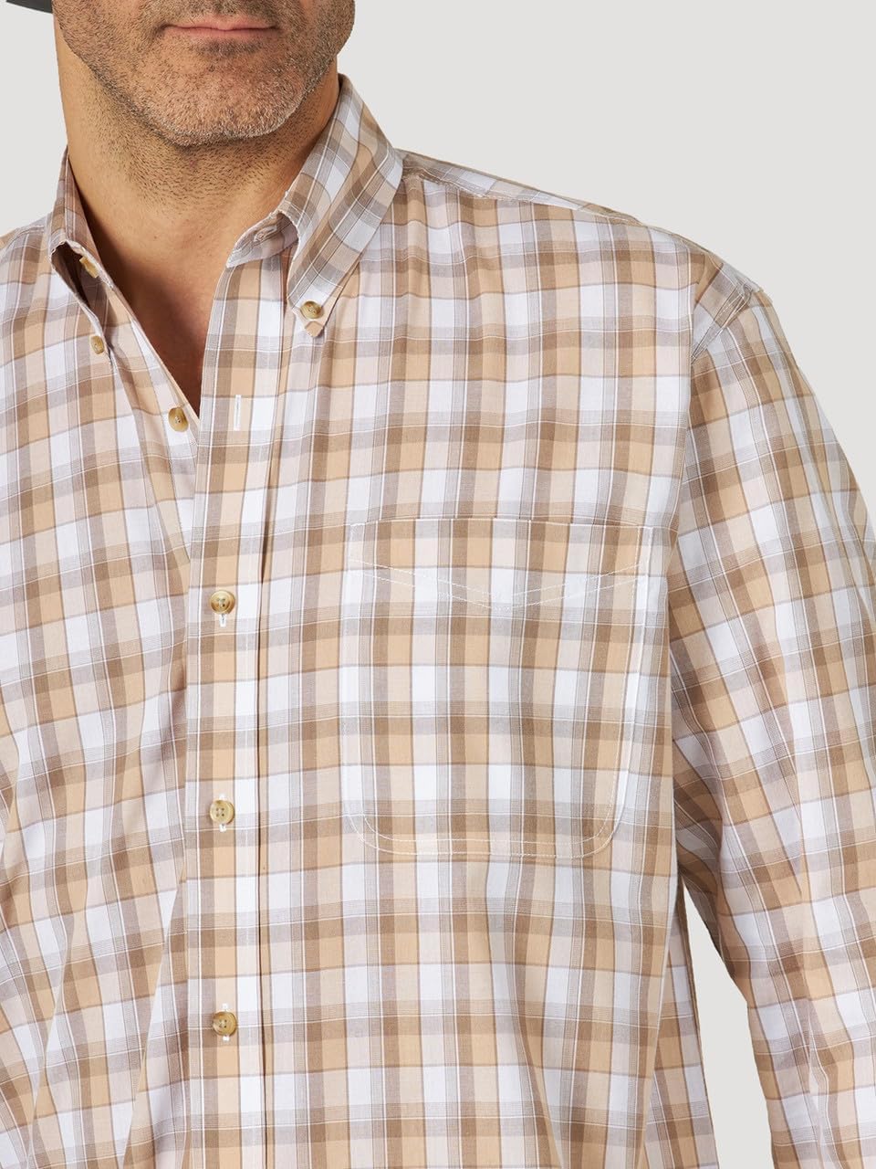 Wrangler Men's Assorted Plaid Long Sleeve Button Down Western Shirt Multi Small - Image 3