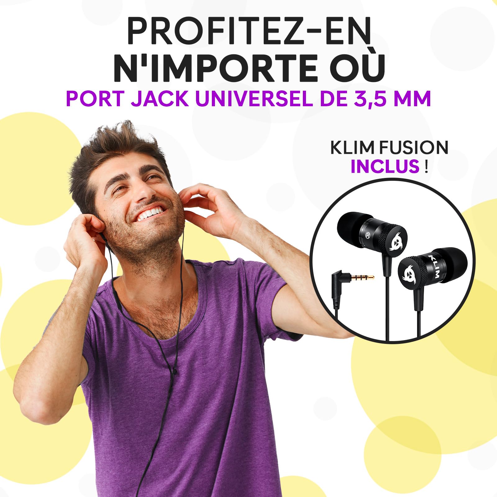 KLIM K10 Lecteur Cassette Audio & Enregistreur, Baladeur Cassette & Convertisseur en MP3 + Micro & Haut-Parleur Intégrés + Transfert USB PC + Piles/USB + Carte SD 8 Go + Écouteurs - Noir
