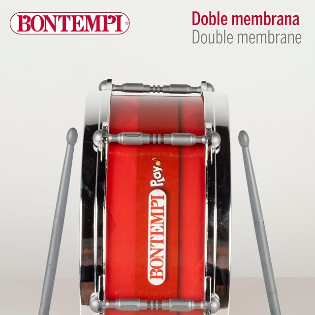 Foto 5 de 7 de ColorBaby Bontempi Tambor Infantil 31 cm con Baquetas y Bandolera, Doble Membrana para Sonido Realista