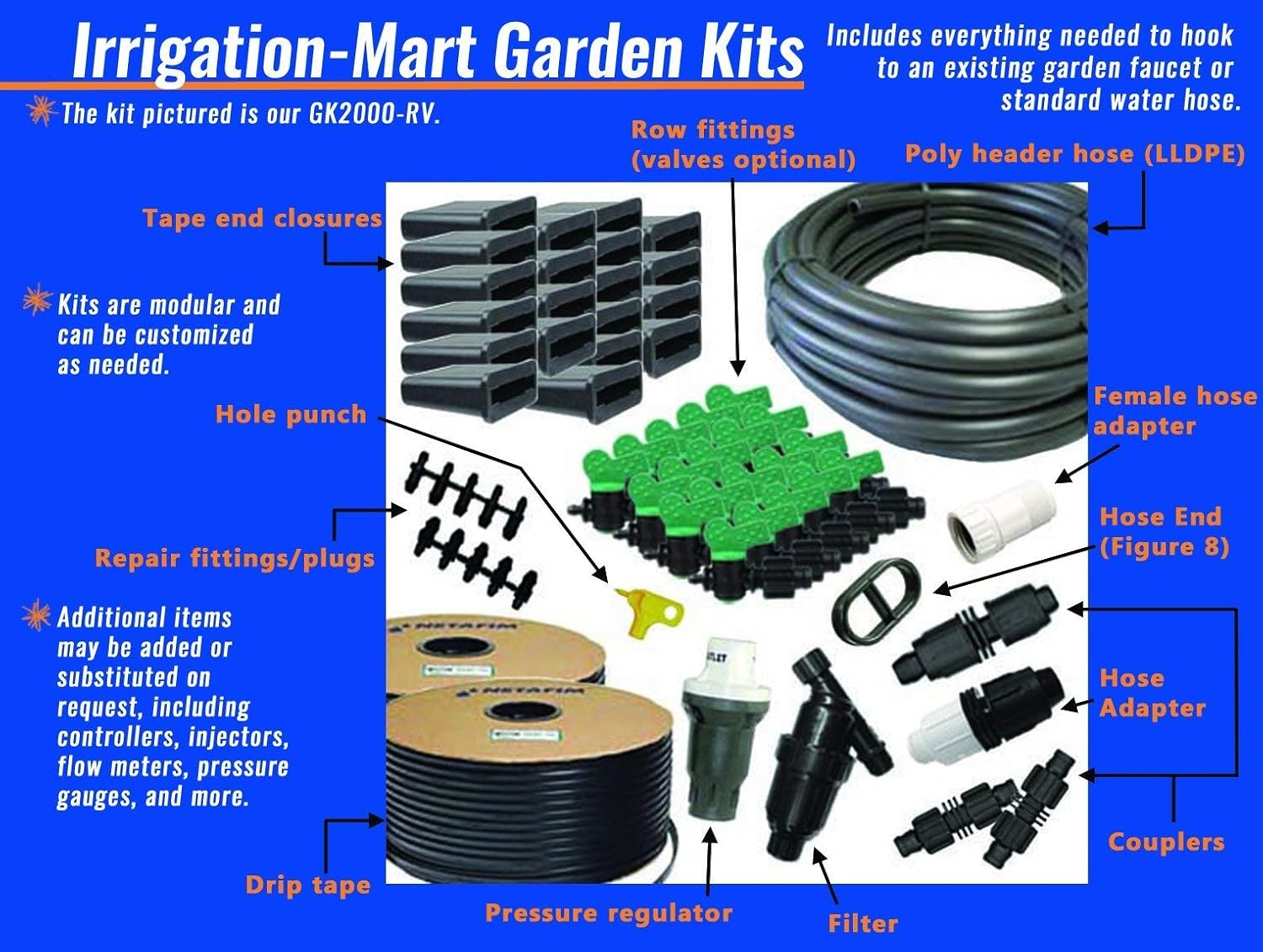 IRRIGATION-MART Drip Tape Garden Kit GK4000-RV : Patio, Lawn & Garden