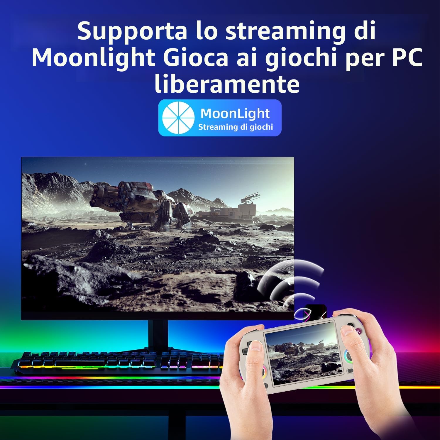 RG40XX H Console di gioco portatile retrò, Linux OS Built-in 64G TF Card Retro Videogiochi Console schermo IPS 4.0 pollici Lettore video tascabile portatile 5500+ giochi (grigio)