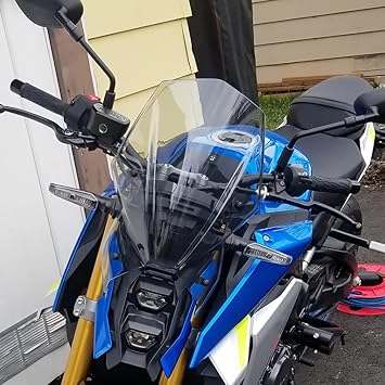 Motorcycle Windshield Deflector with Mounting Bracket Windscreen Fit for GSX-S1000 S950 GSXS1000 GSXS950 2021 2022 2023 2024 2025 Double Bubble Wind Shield Screen Visor, Light Smoke