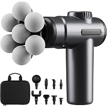 Handheld Deep Tissue Massage Gun, Portable Quiet Muscle Massager with 7 Heads, 99 Speed Levels Rechargeable Massage Gun with Storage Bag for Athletes, Office, Travel, Home Use