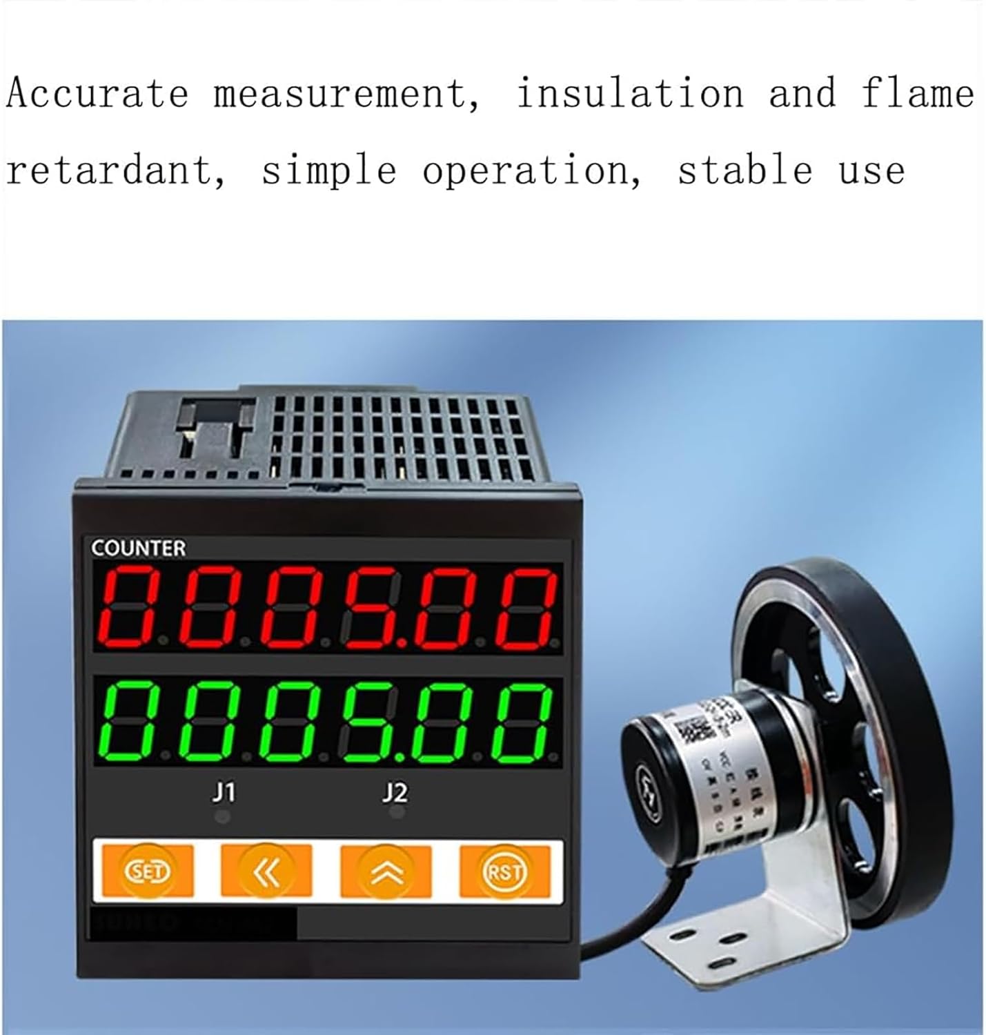 Digital Counter Digital Distance Meter Counter with Encoder and Rubber Wheel, Double Row Display for Accurate Length Measurement in Cable and Fishing Lines