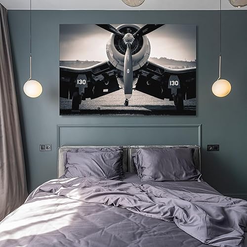 Miniatura 8 de F4U Pirate Fighter US Navy Avión Vuelo Militar Retro Fotografía Cuadro en blanco y negro Aviati Arte de pared Pinturas Lienzo Decoración de pared