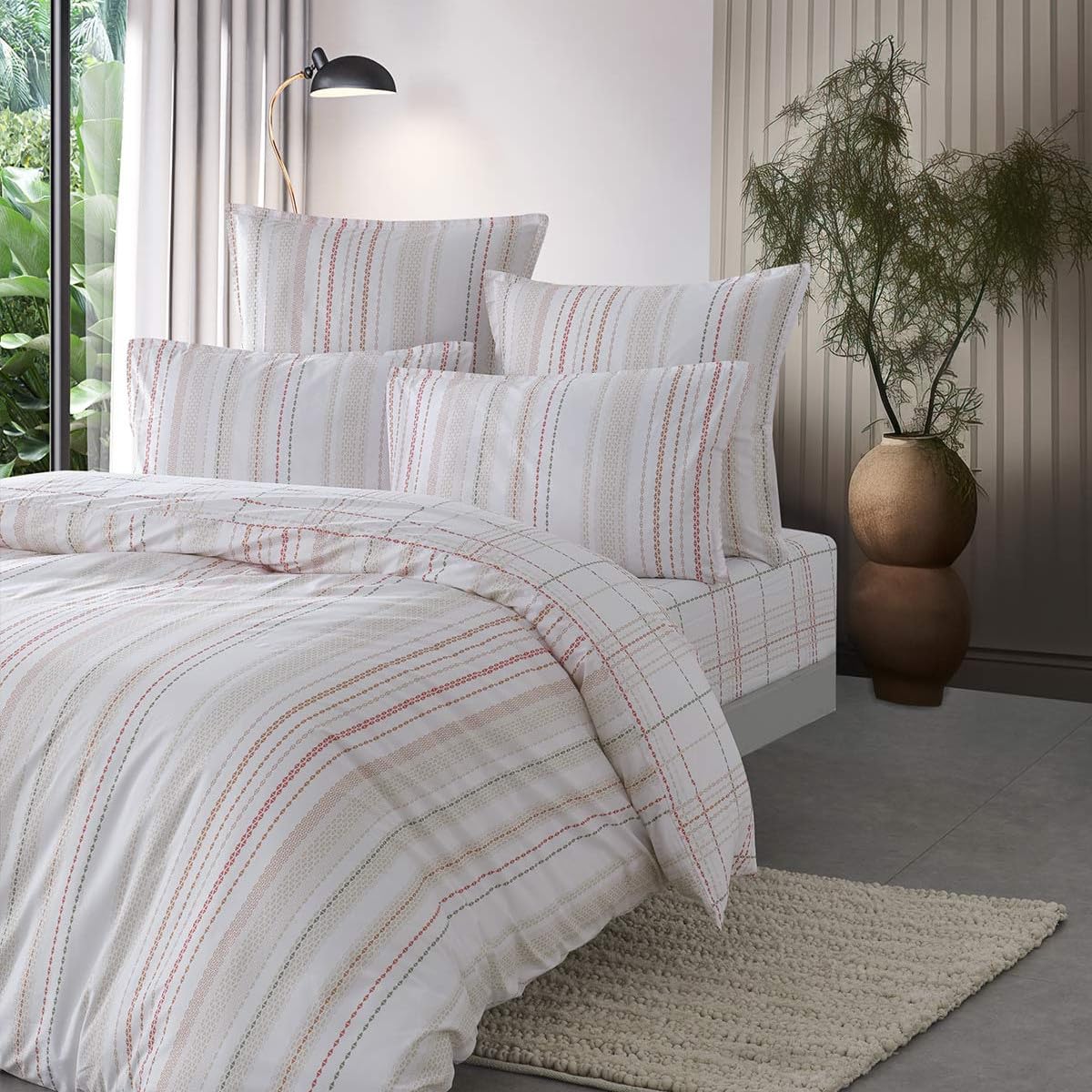Housse de couette percale de coton 260x240 cm Sensei Maison GOTI blanc grand lit