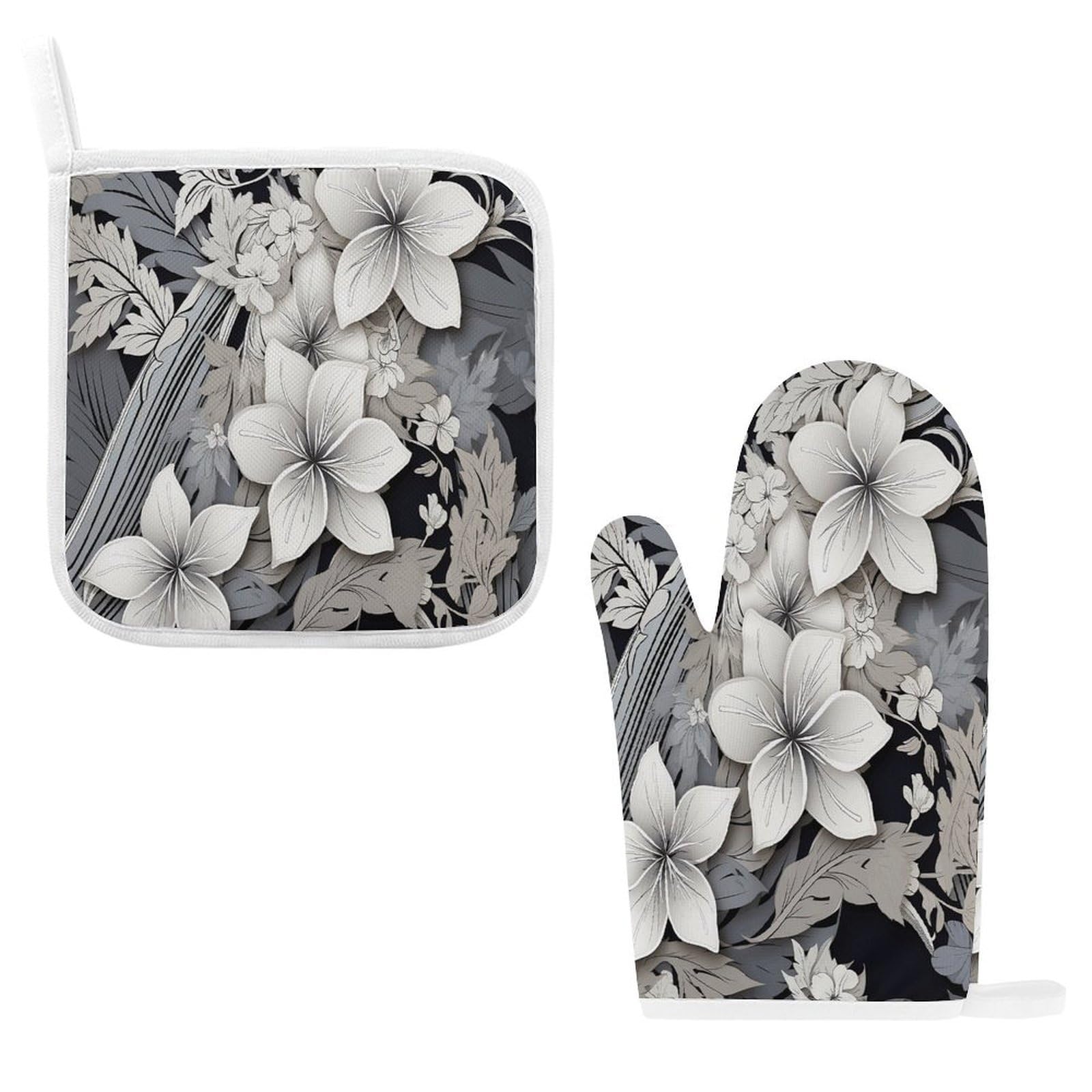 Fodpand Style Tropical Flowers Oven Mitts And Pot Holders Sets