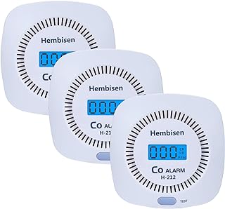 3 Packs Carbon Monoxide Detectors - Hembisen CO Al