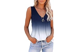 Womens Ombre Summer Tops V Neck Tank Tops