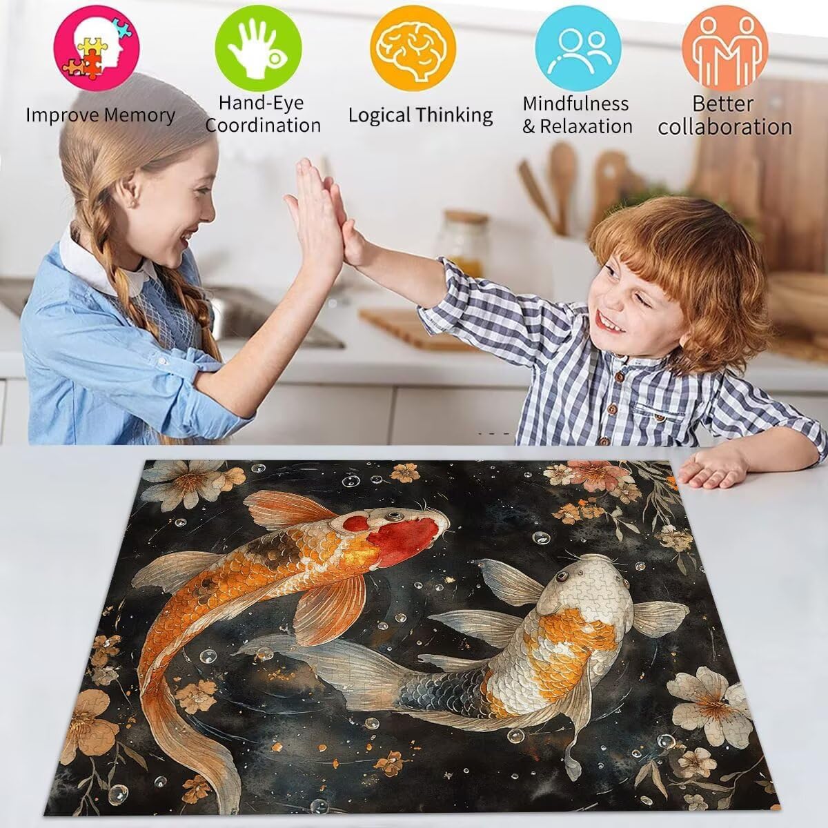 Puzzle Erwachsene 2000 Teile Fisch Tier Educa Jigsaw für Kinder ab 8 Jahren Mädchen Jungen, Erwachsene Impossible Klassische Puzzles Schwer, Anspruchsvoll Spielspaß, Als Familienspiel 70x99cm t-982