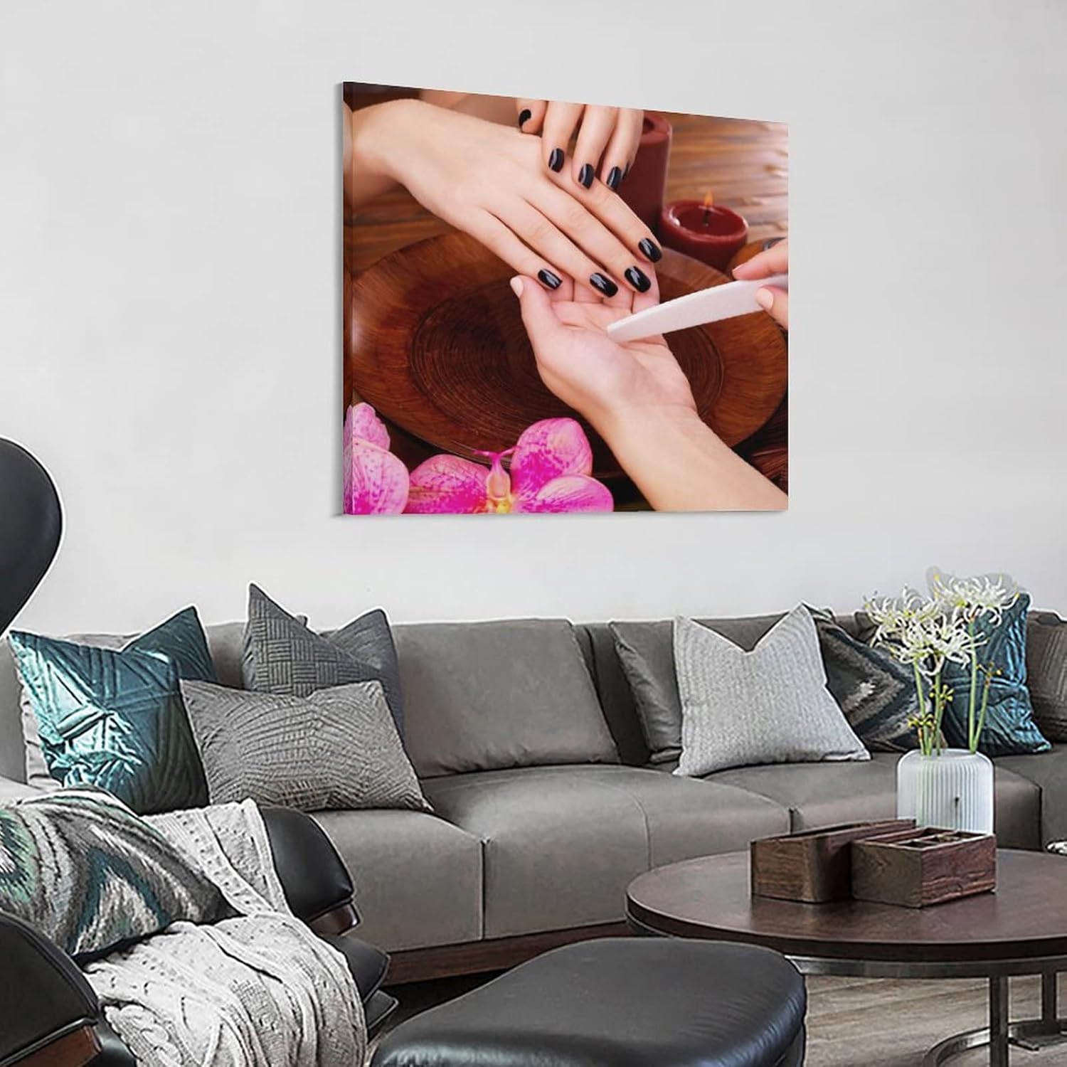 Nail Salon Decoration Manicure Pedicure Canvas Wall Art Decoration Wall Art Paintings Canvas Wall Decor Home Decor Living Room Decor Aesthetic 16x16inch(40x40cm) Unframe-style
